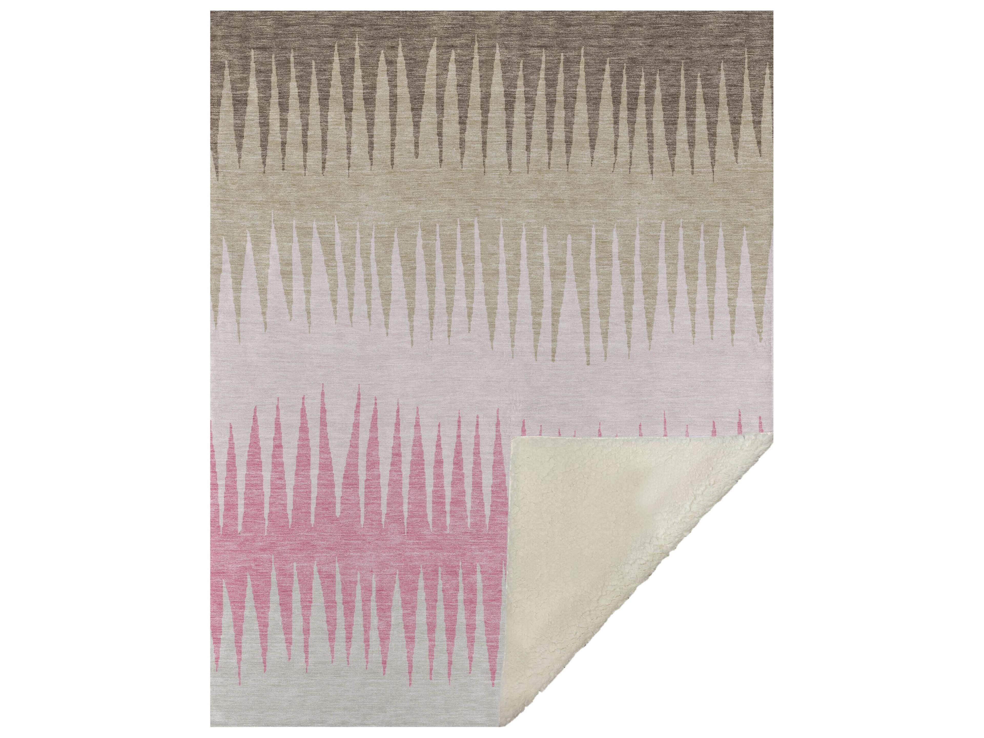 Dalyn Sherpa Pink Polyester Throw