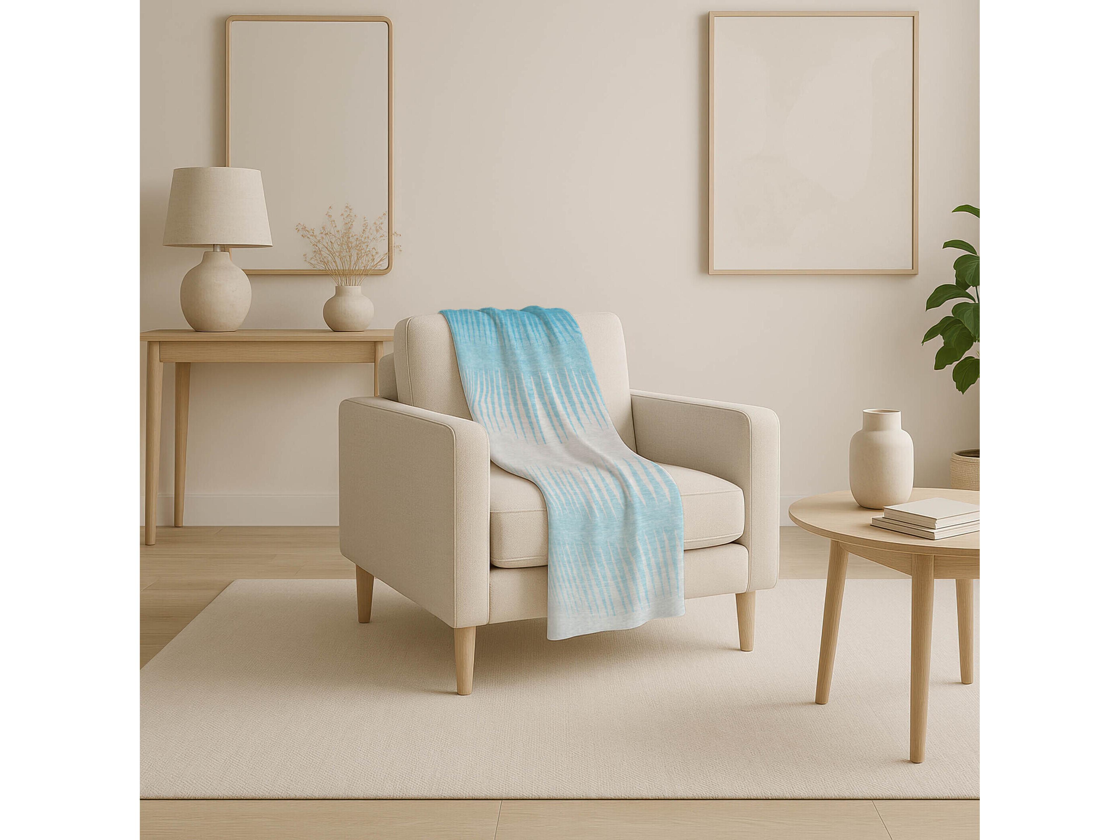 Dalyn Sherpa Blue Polyester Throw