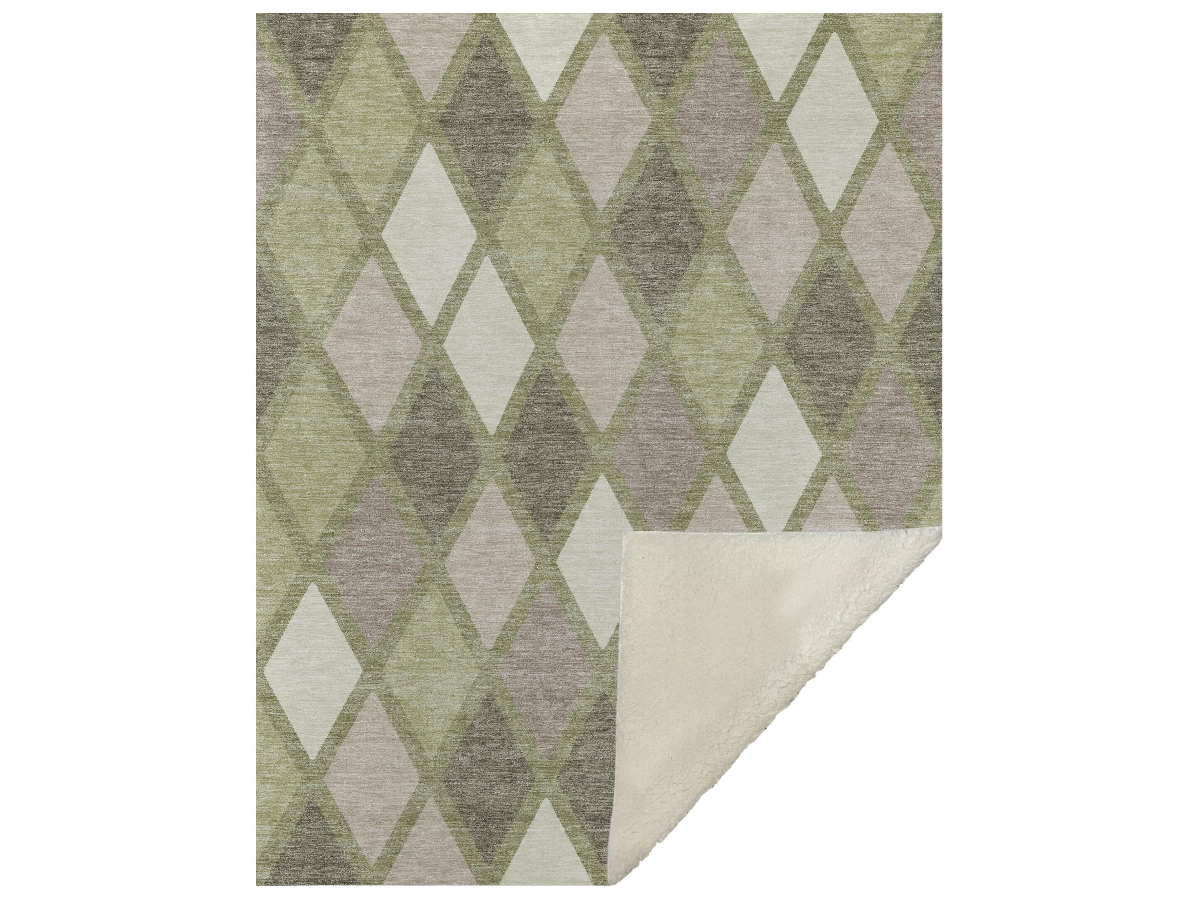 Sherpa Green Polyester Throw