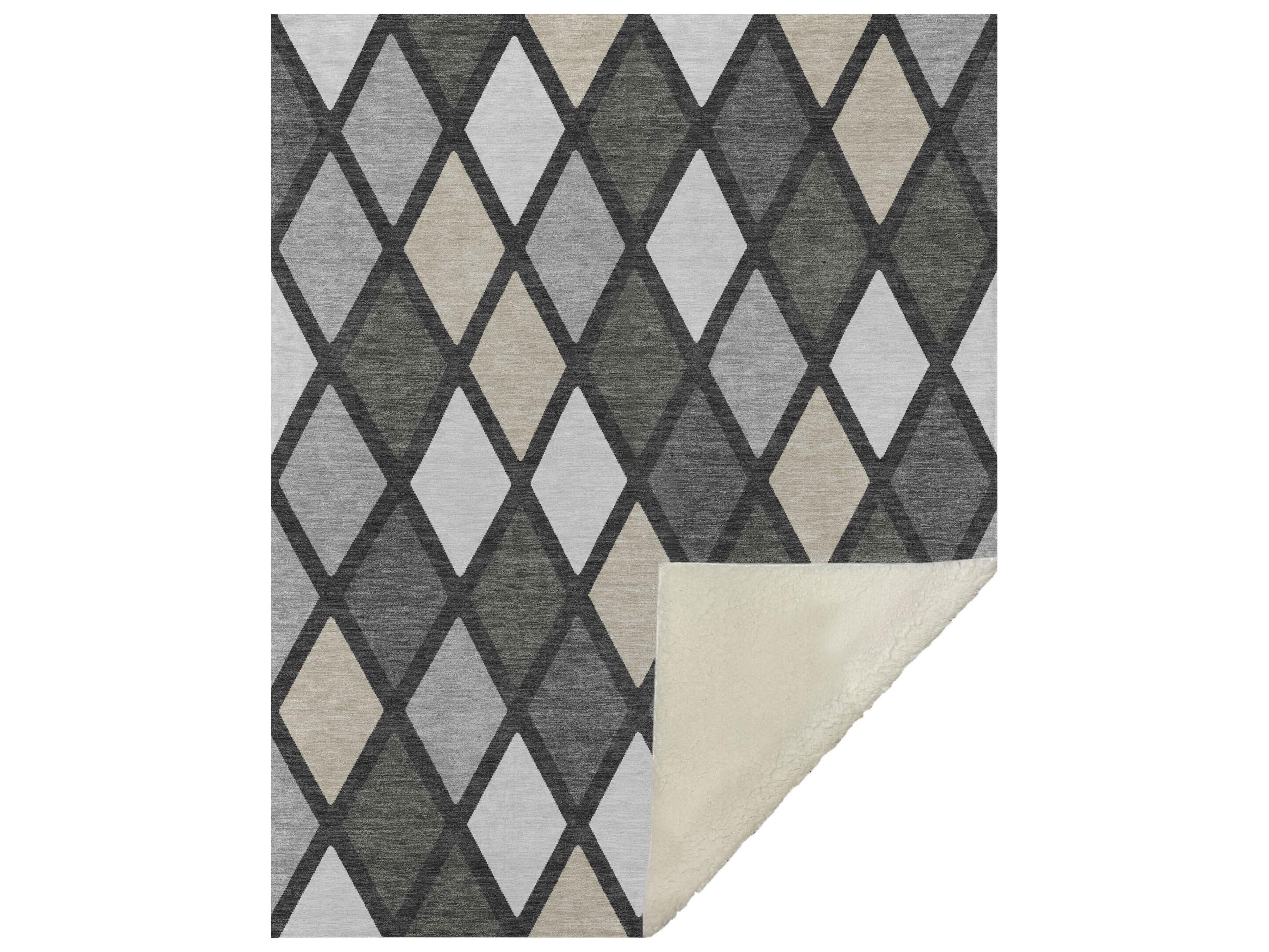 Dalyn Sherpa Gray Polyester Throw
