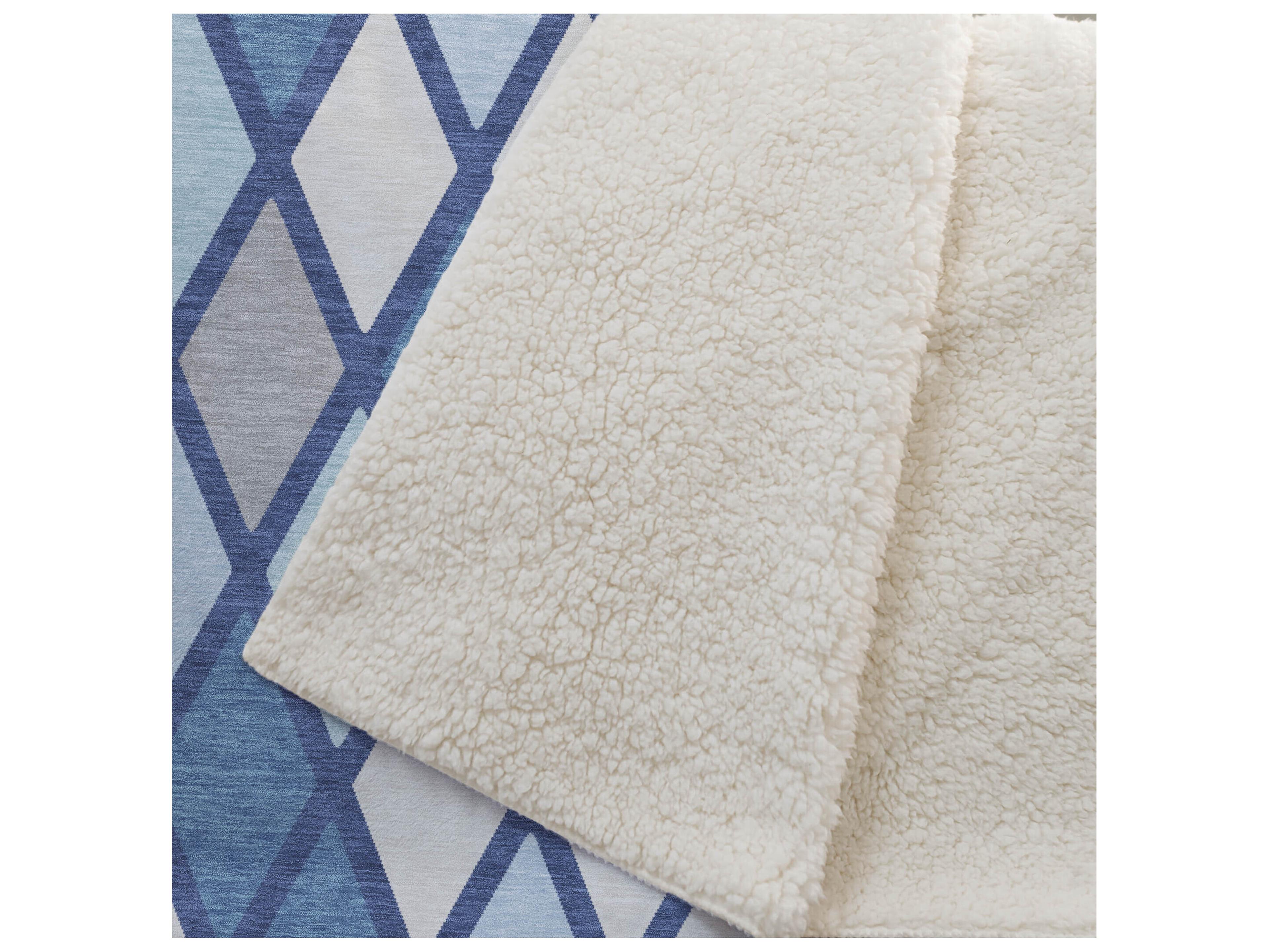 Dalyn Sherpa Blue Polyester Throw