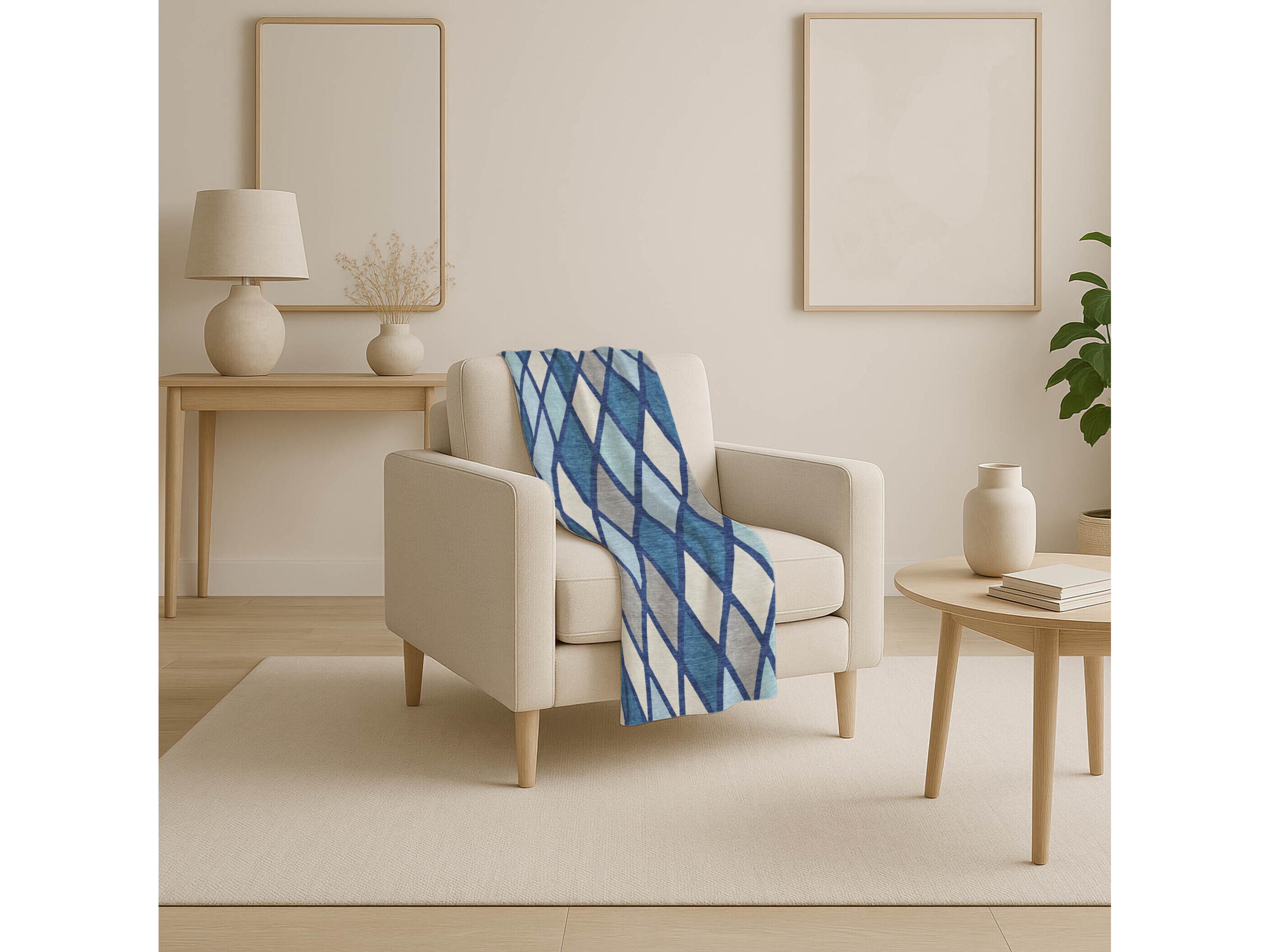 Dalyn Sherpa Blue Polyester Throw