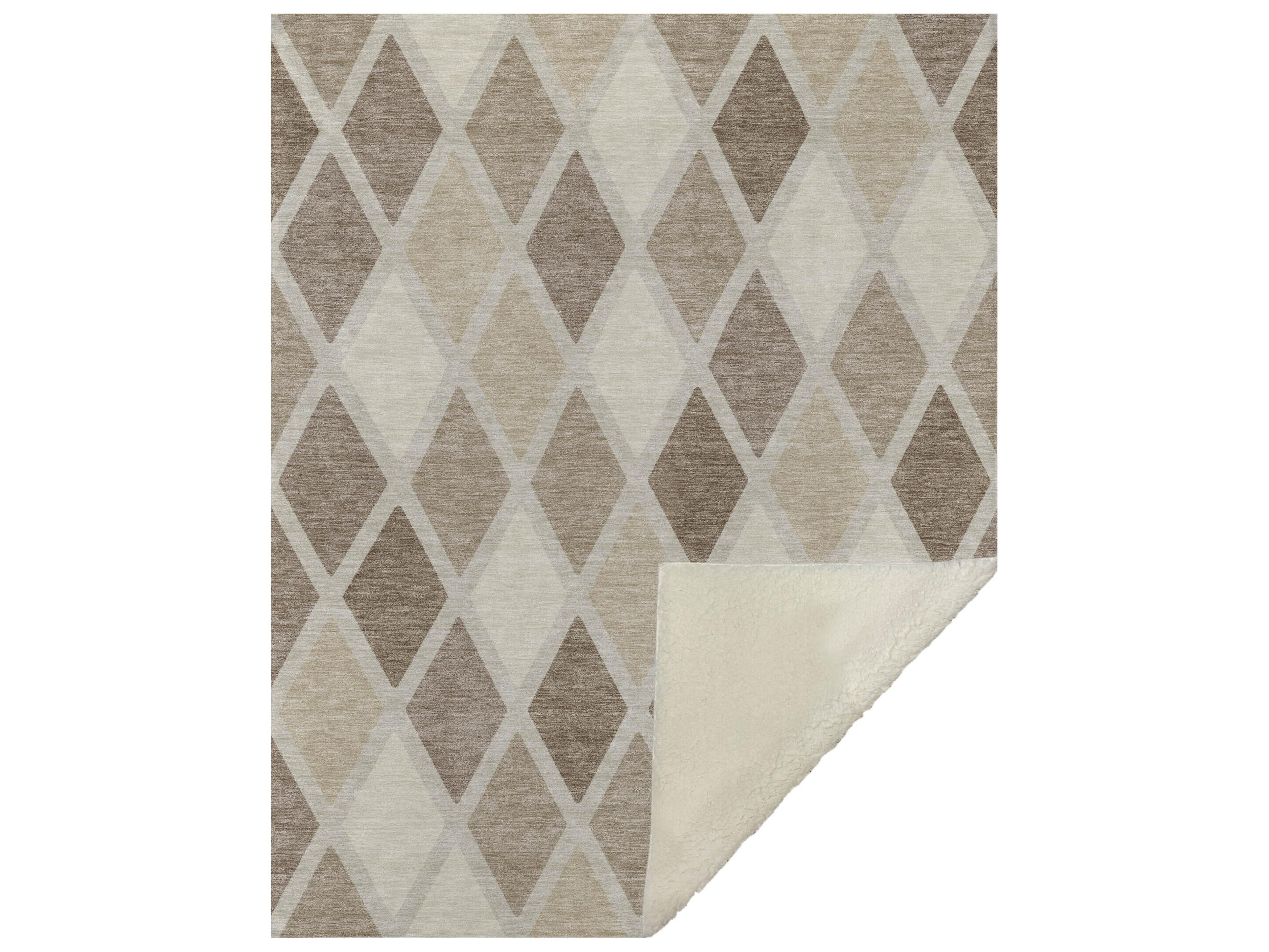 Dalyn Sherpa Brown Polyester Throw