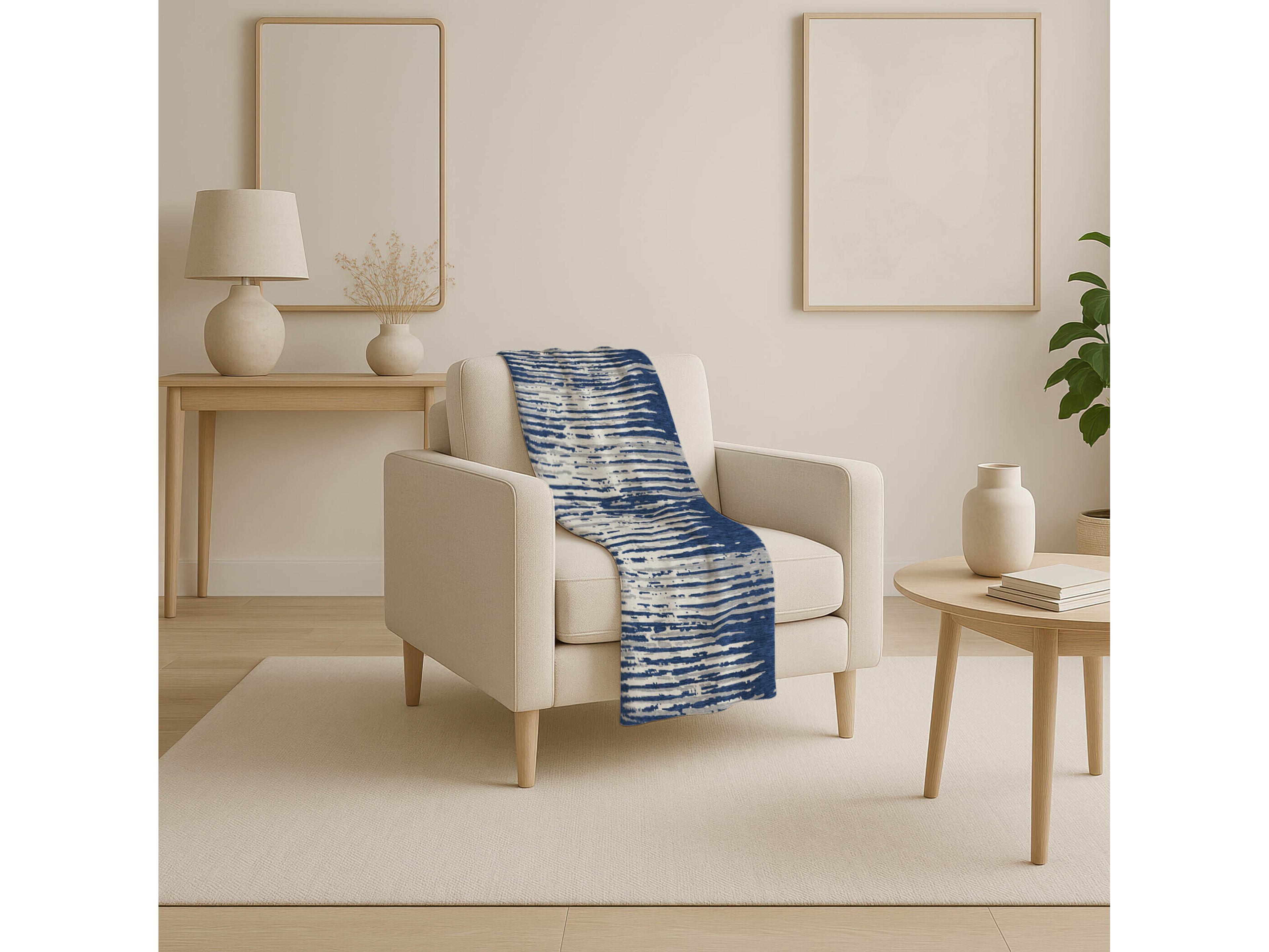 Dalyn Sherpa Blue Polyester Throw