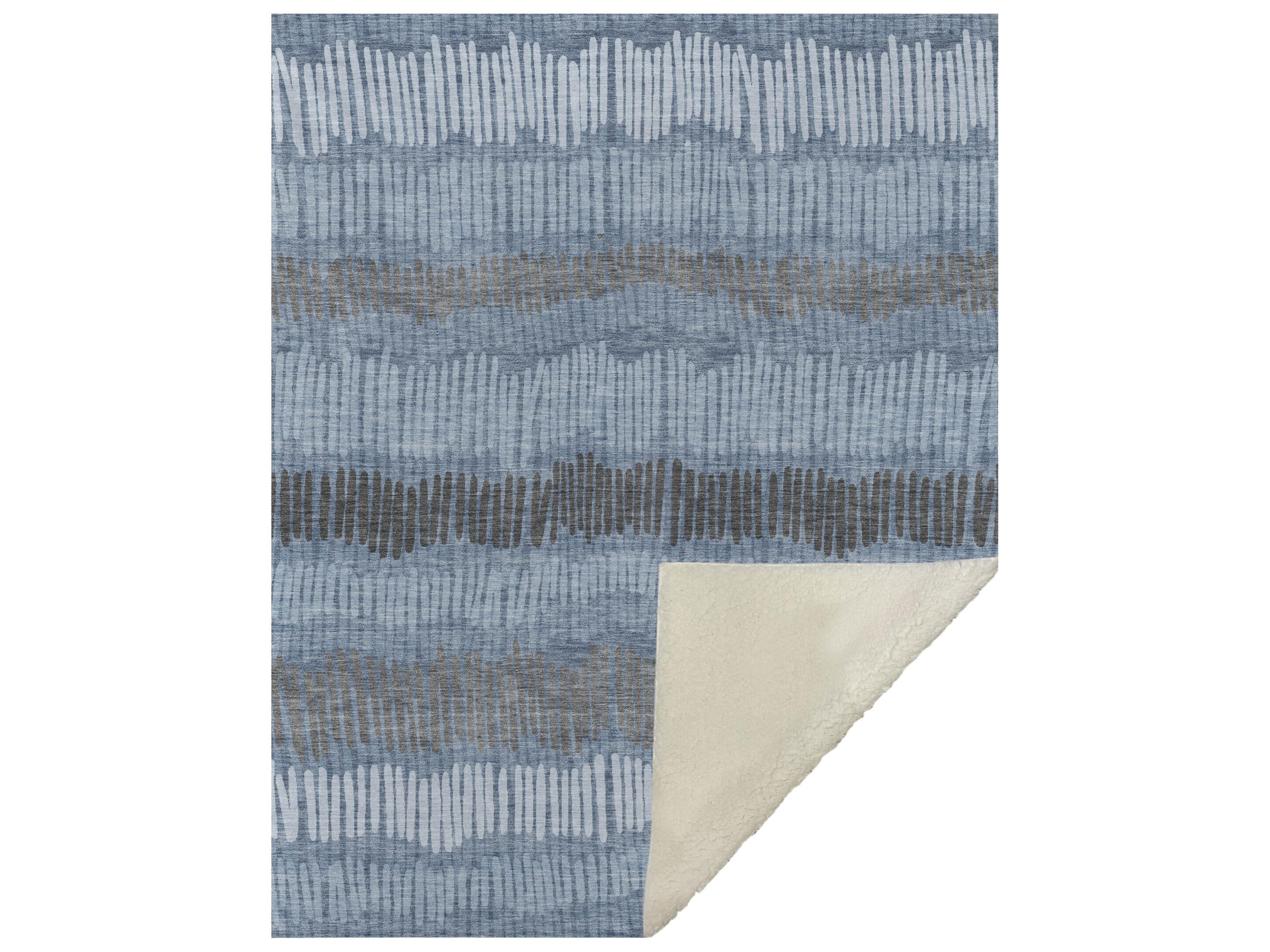 Sherpa Blue Polyester Throw
