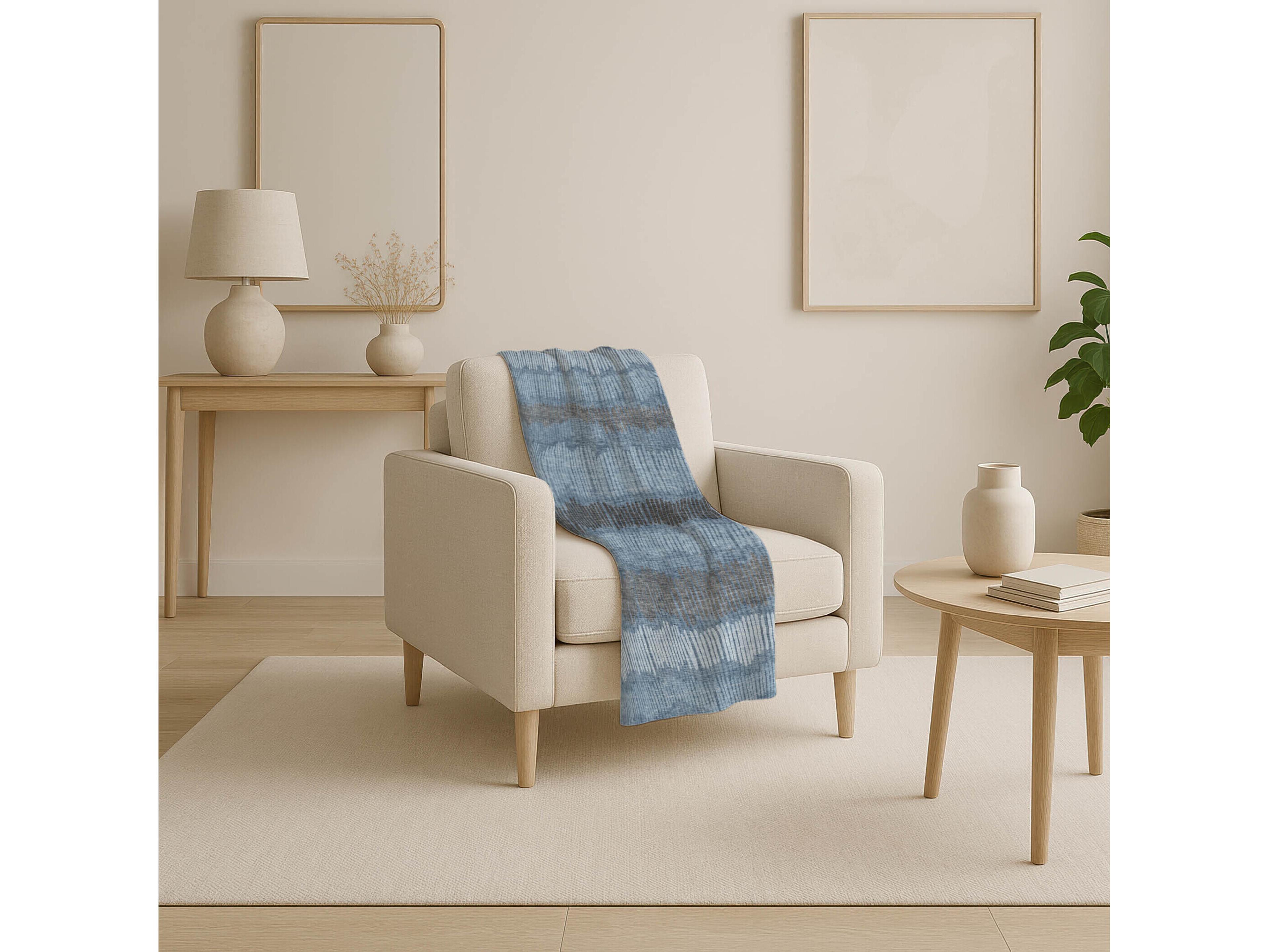 Dalyn Sherpa Blue Polyester Throw