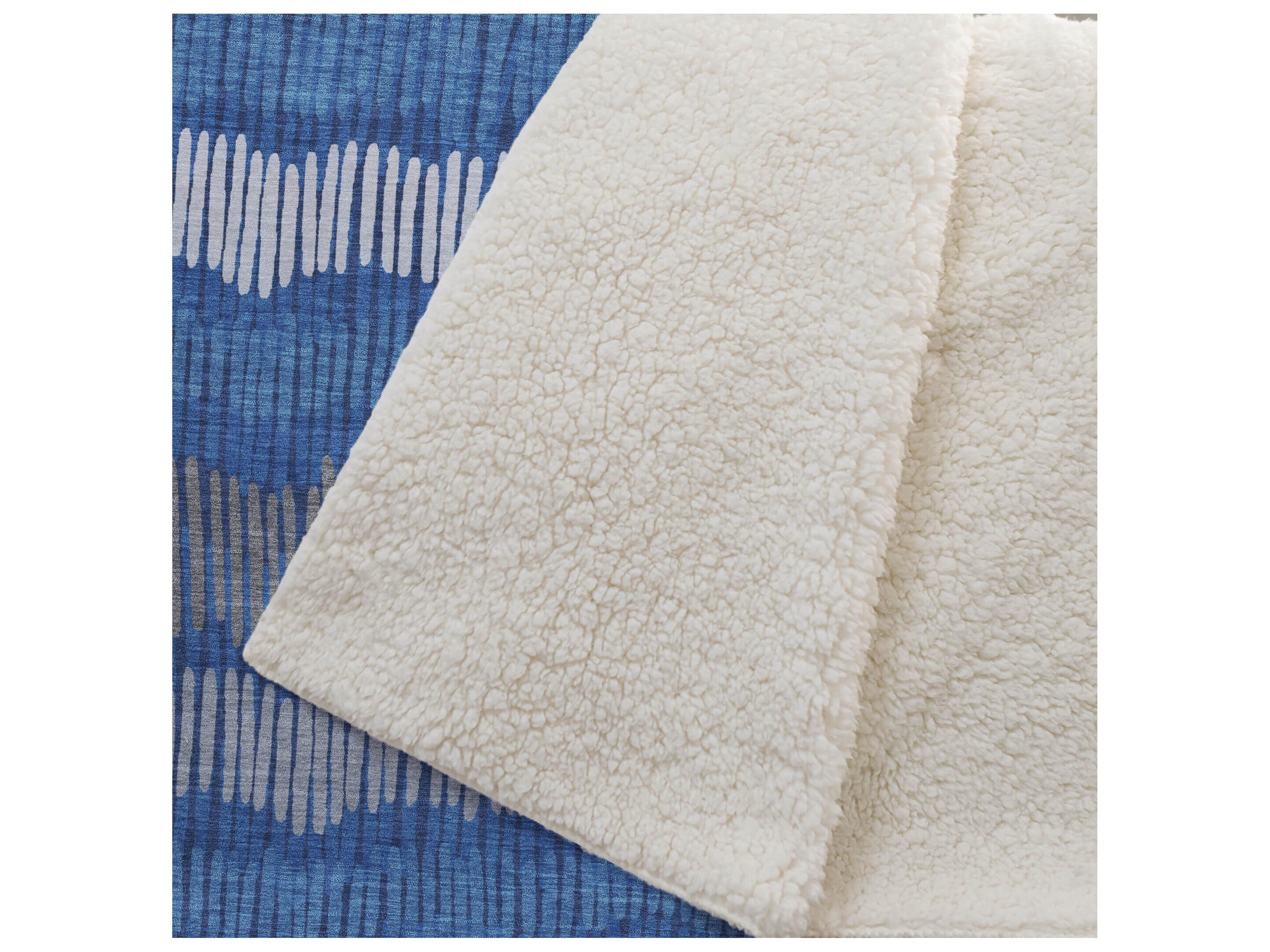 Dalyn Sherpa Blue Polyester Throw