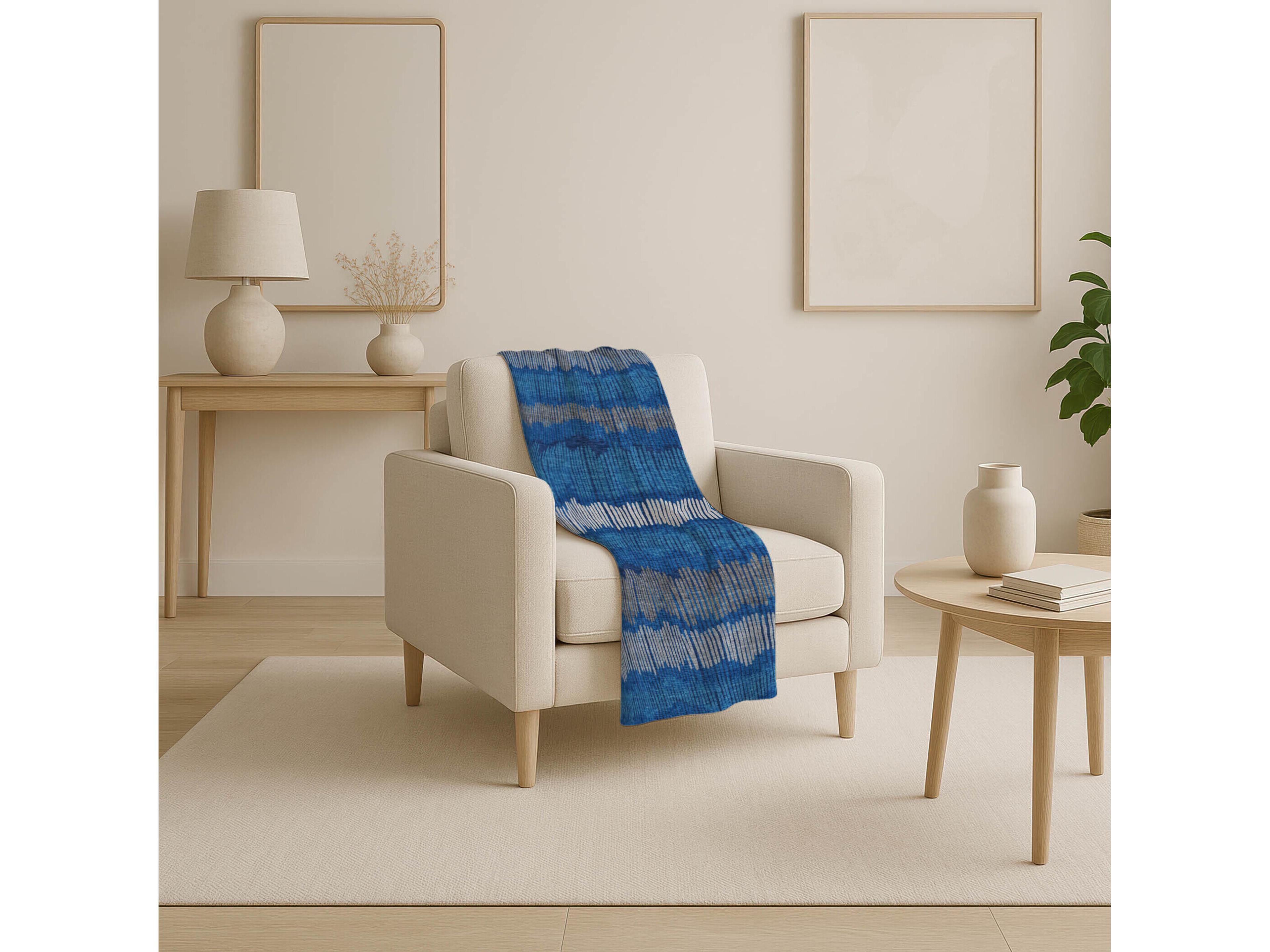 Dalyn Sherpa Blue Polyester Throw