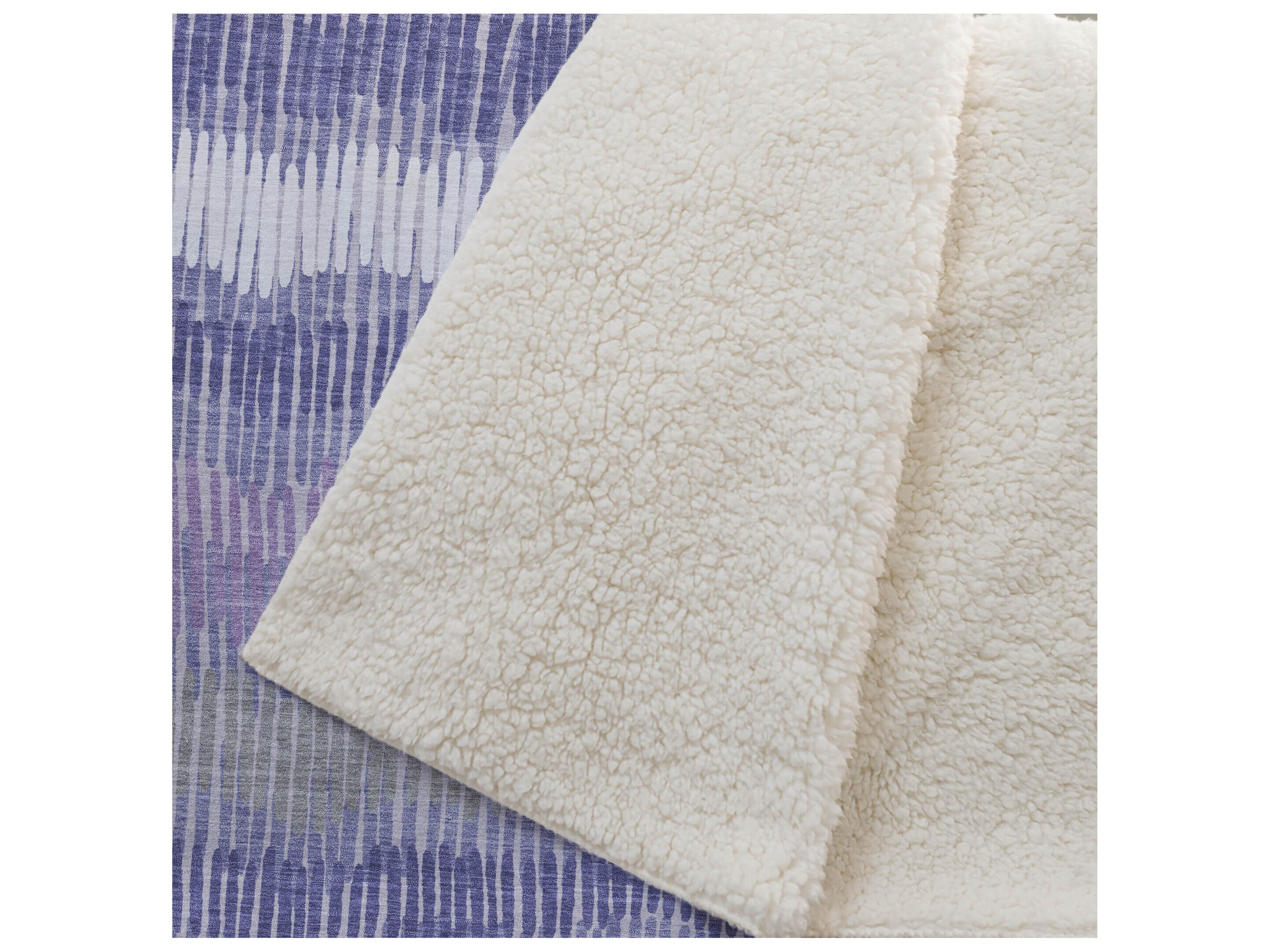 Dalyn Sherpa Purple Polyester Throw