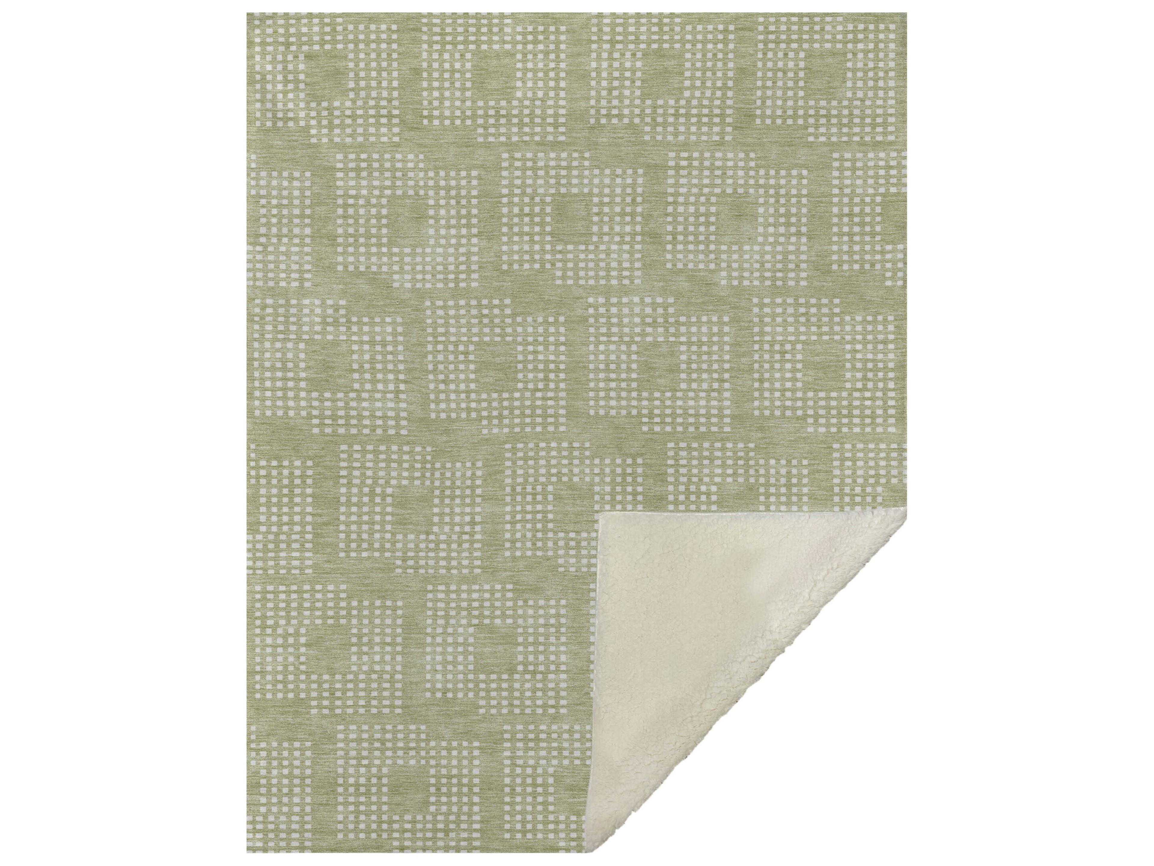 Sherpa Green Polyester Throw