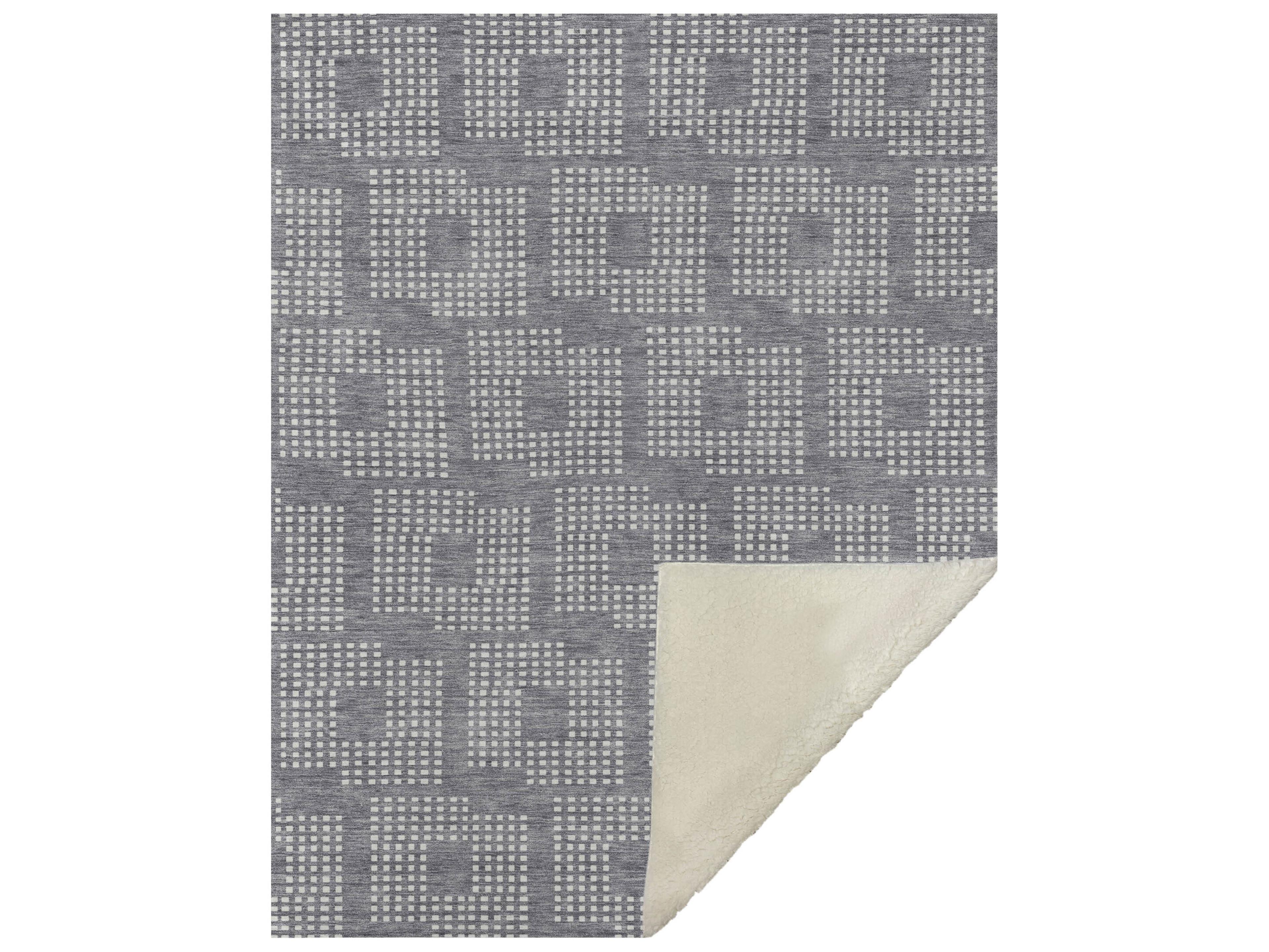 Dalyn Sherpa Gray Polyester Throw