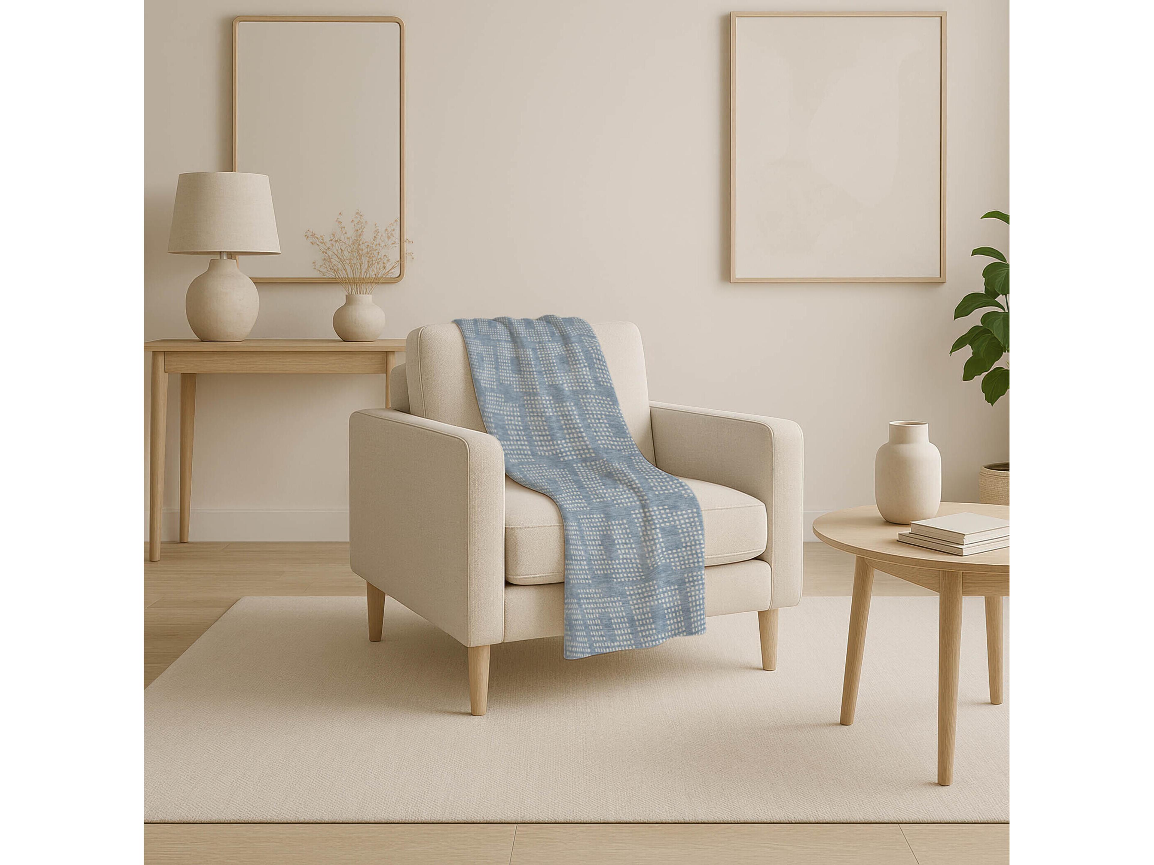 Dalyn Sherpa Blue Polyester Throw