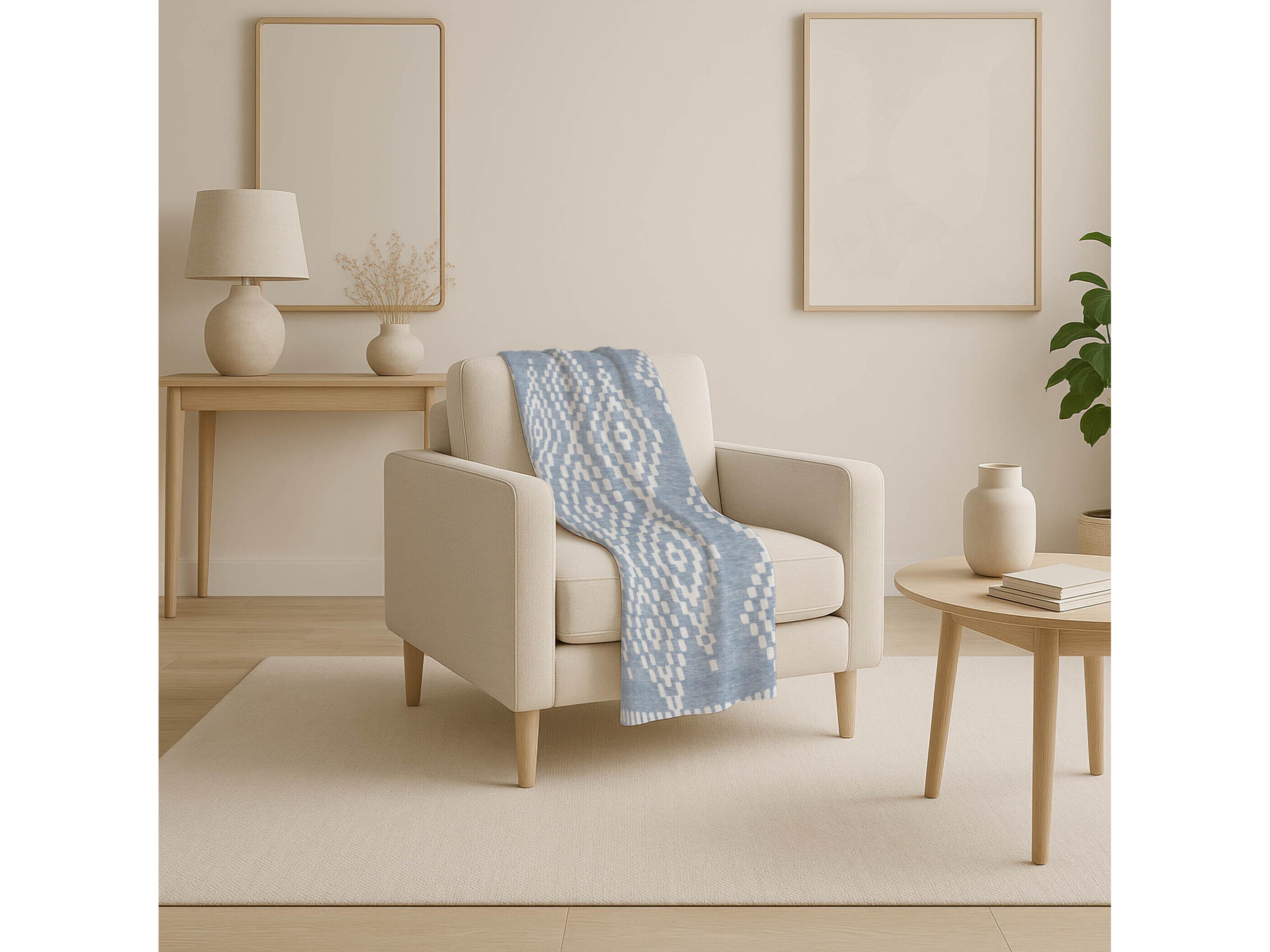 Dalyn Sherpa Blue Polyester Throw