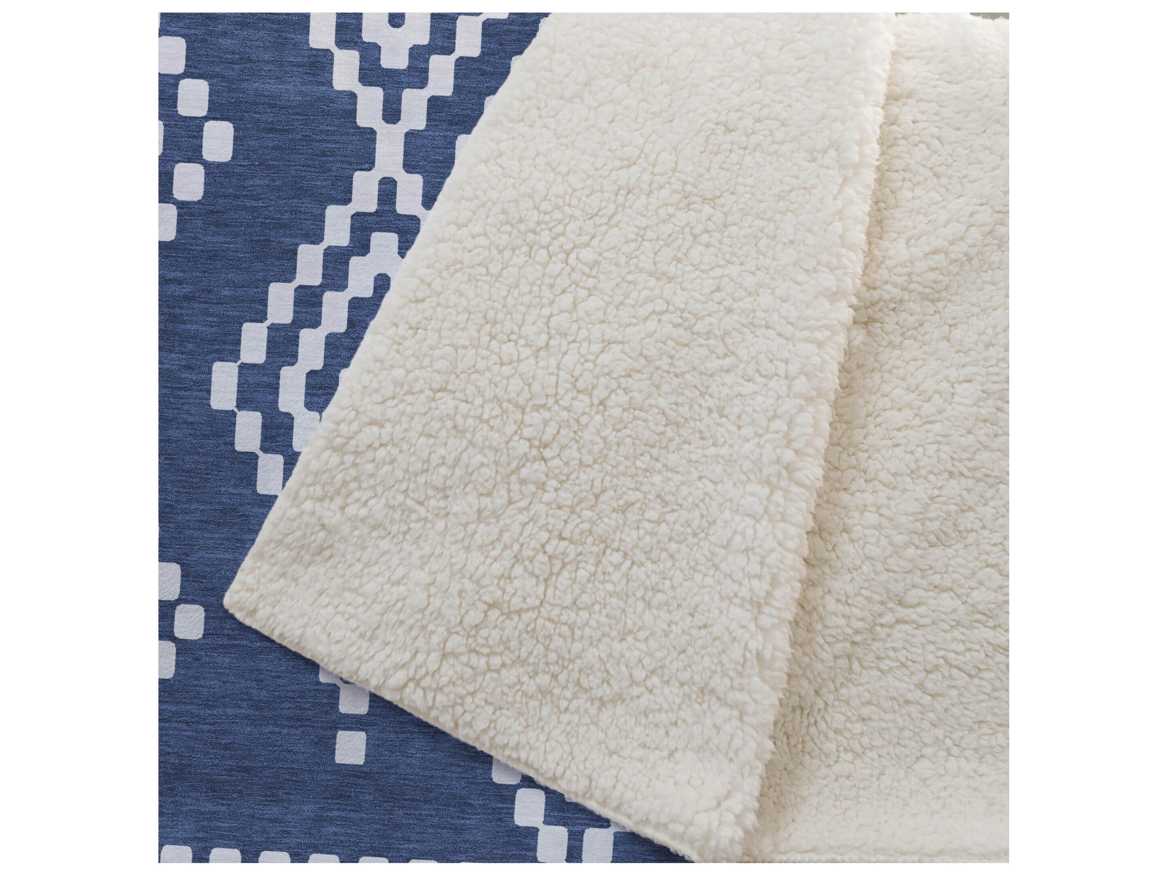 Dalyn Sherpa Blue Polyester Throw