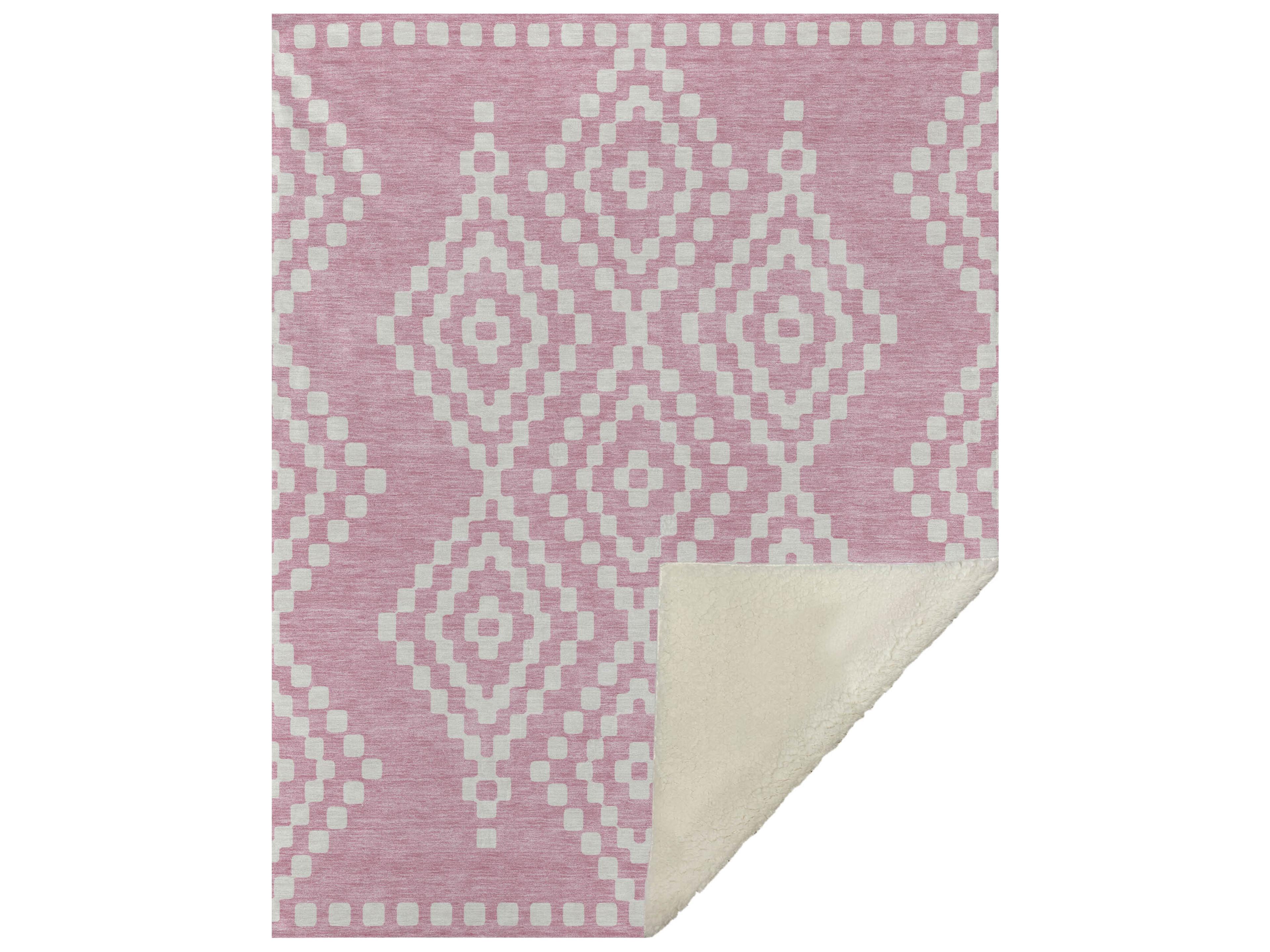 Sherpa Pink Polyester Throw