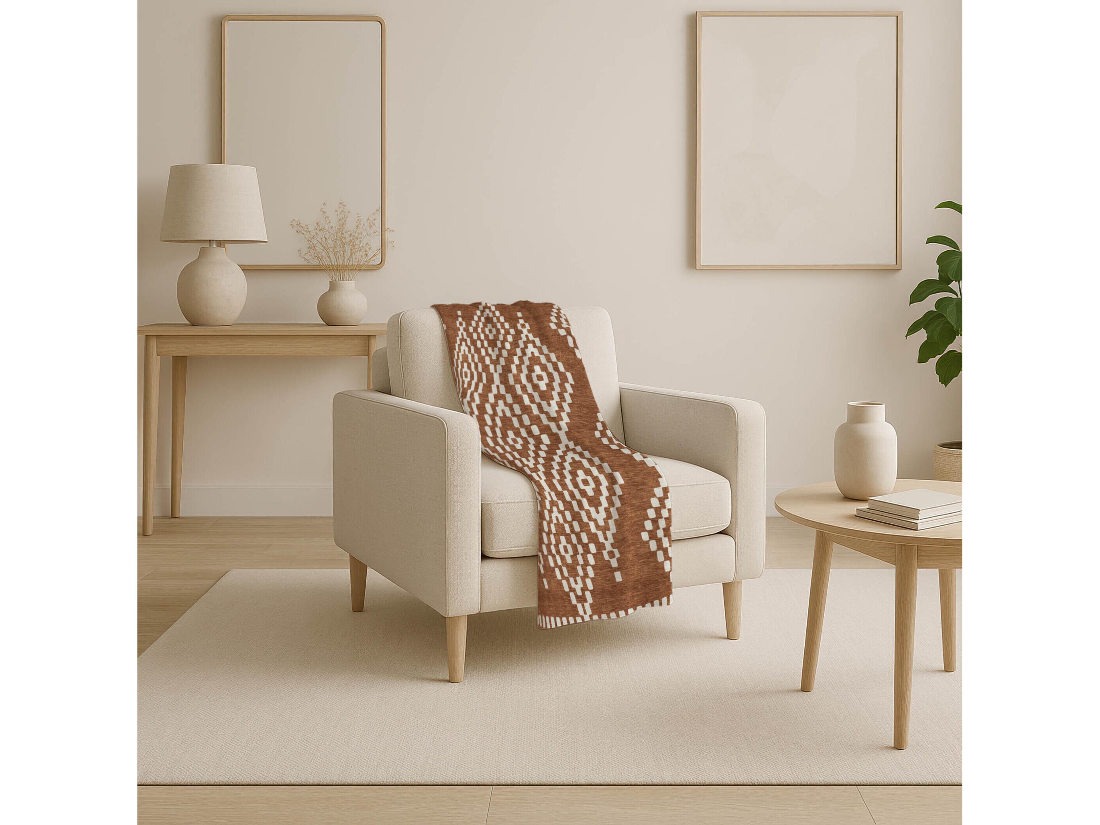 Dalyn Sherpa Orange Polyester Throw