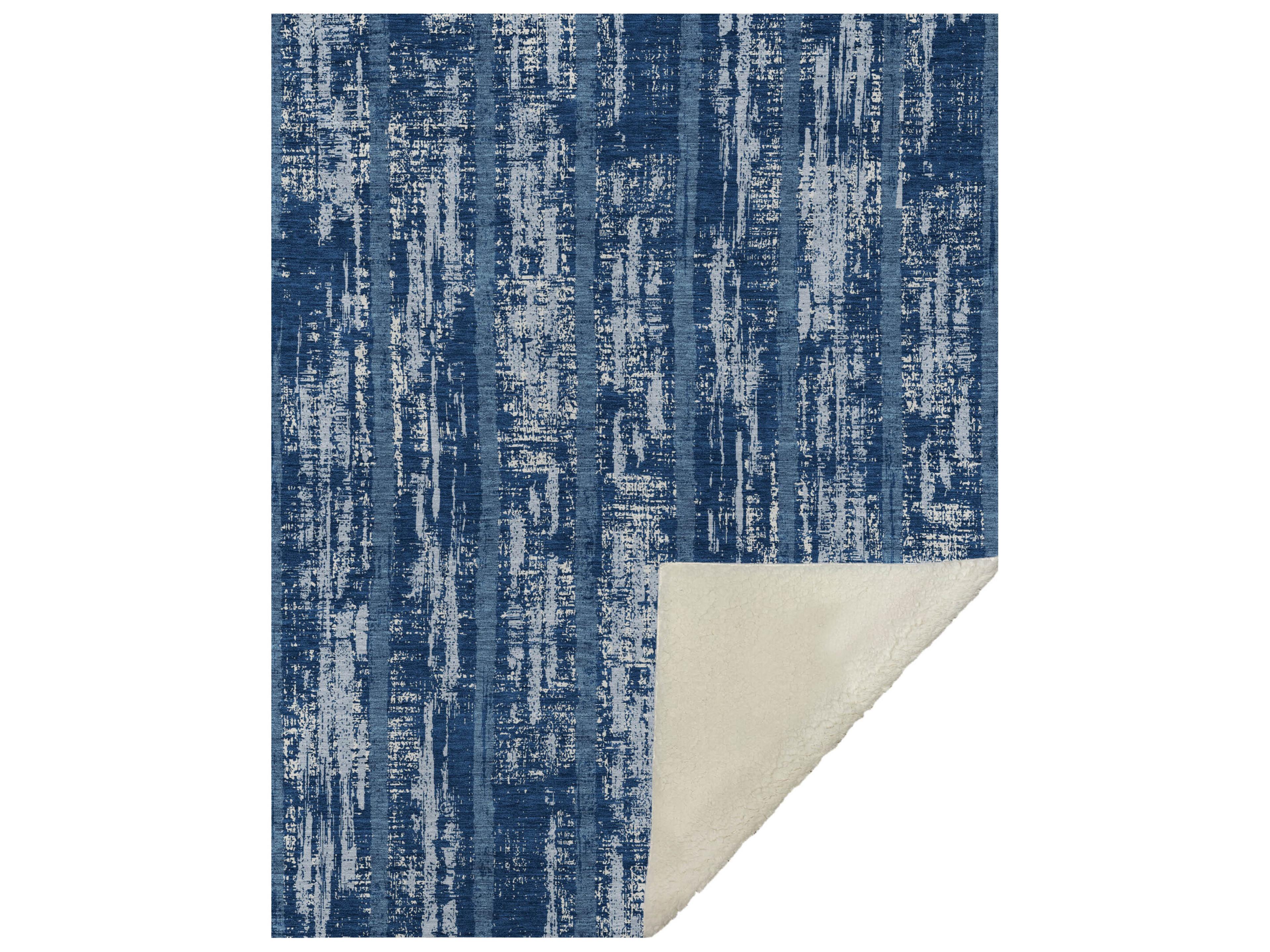 Sherpa Blue Polyester Throw