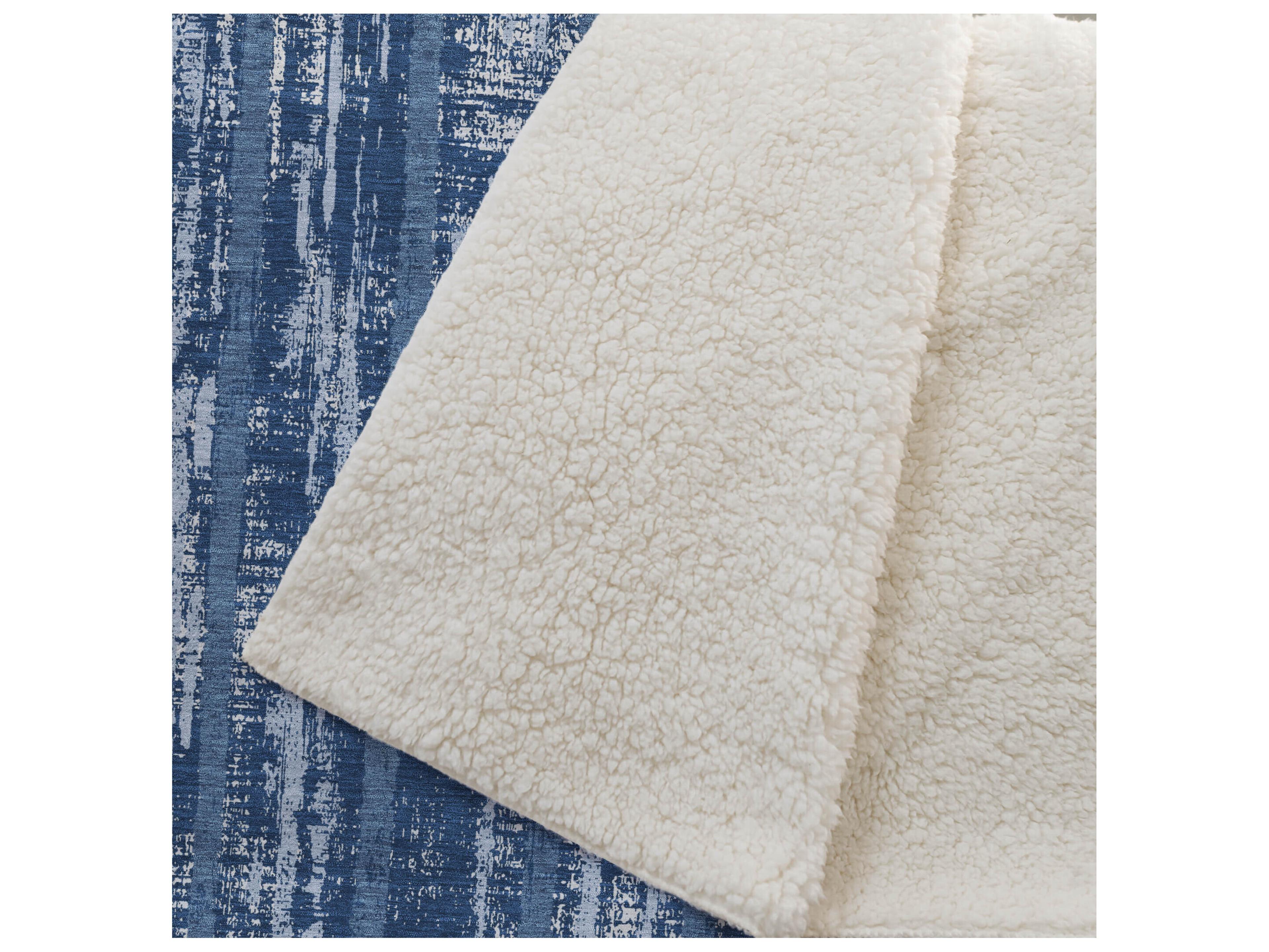 Dalyn Sherpa Blue Polyester Throw