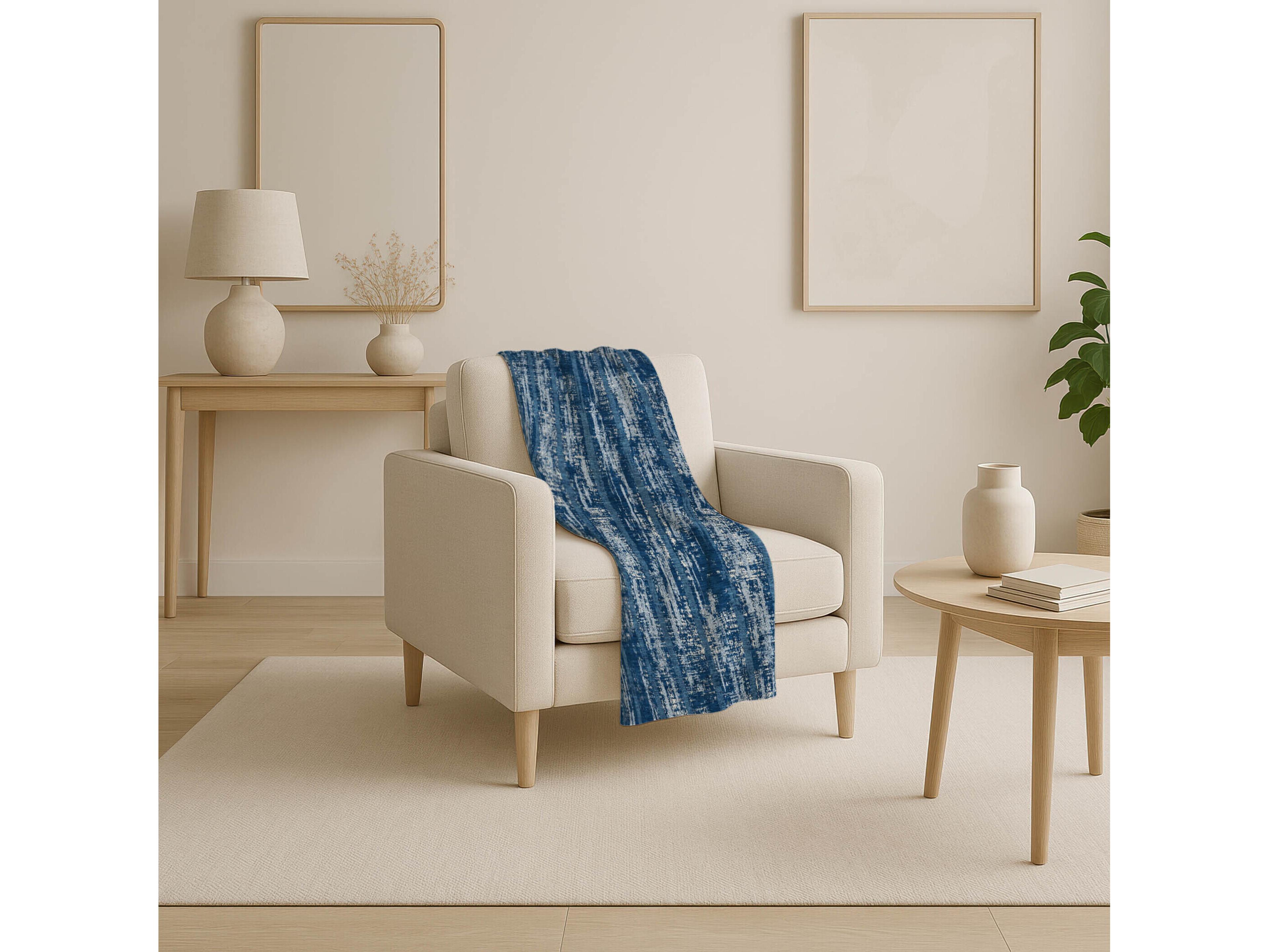 Dalyn Sherpa Blue Polyester Throw