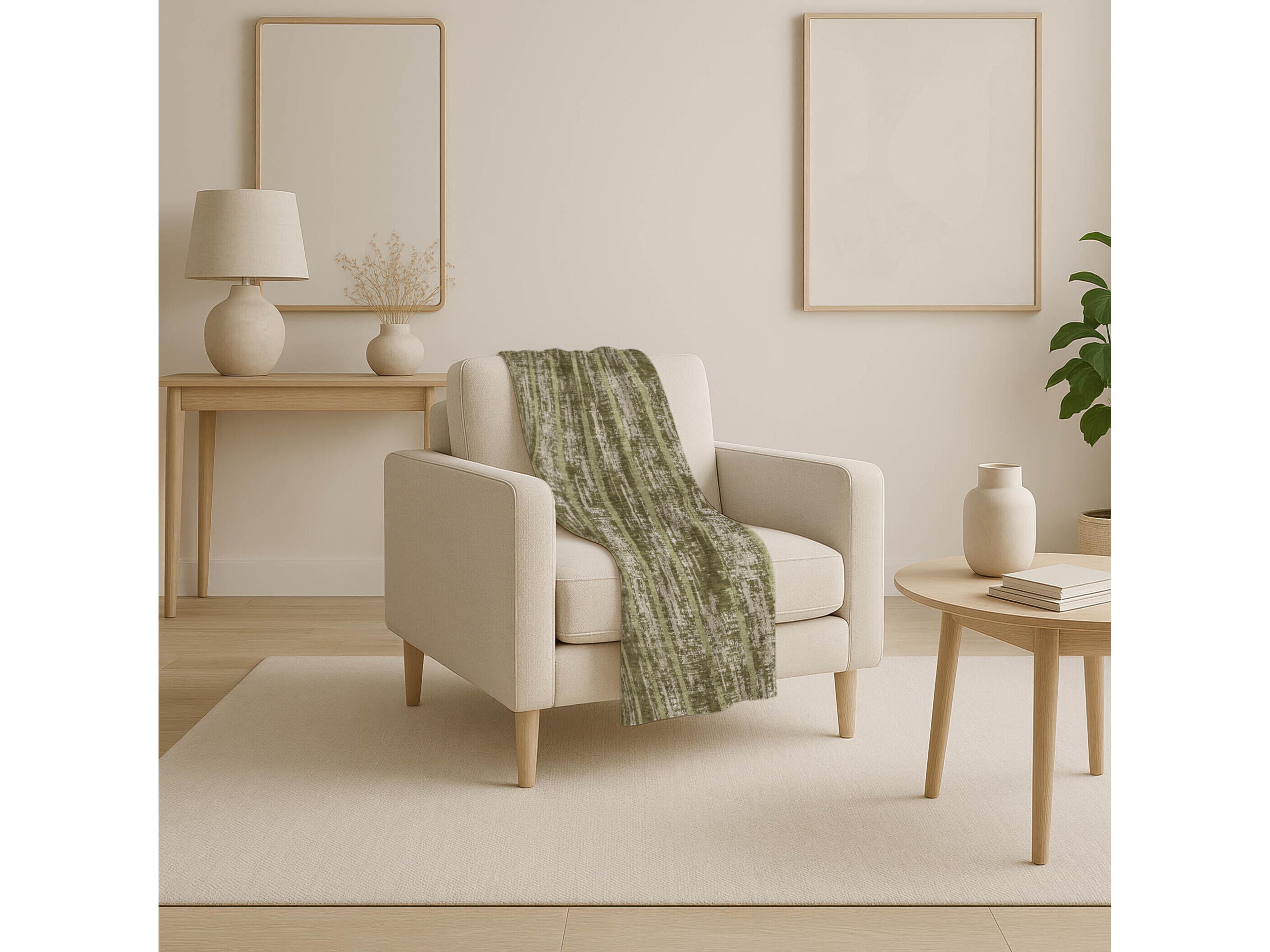 Dalyn Sherpa Green Polyester Throw