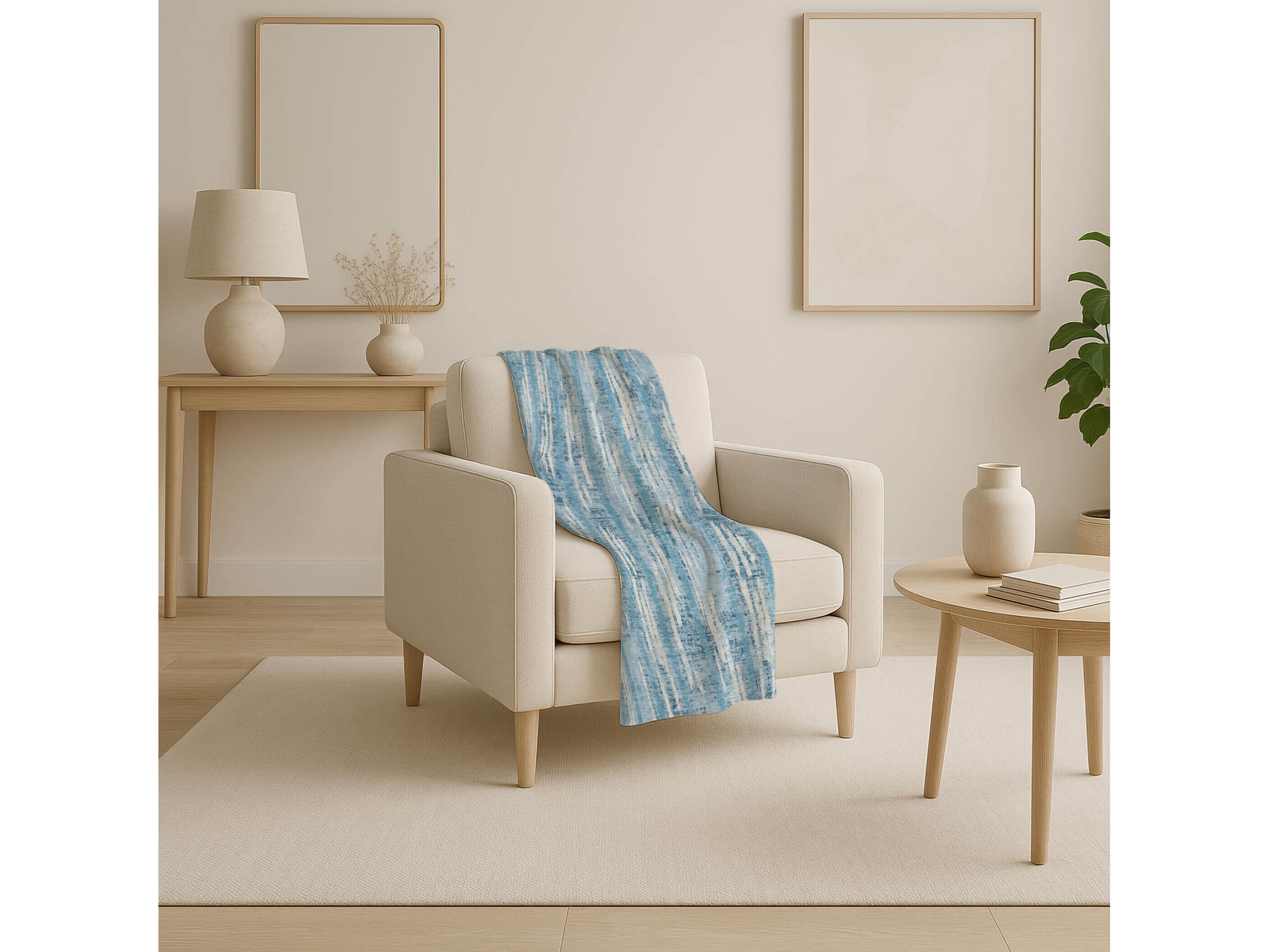 Dalyn Sherpa Blue Polyester Throw