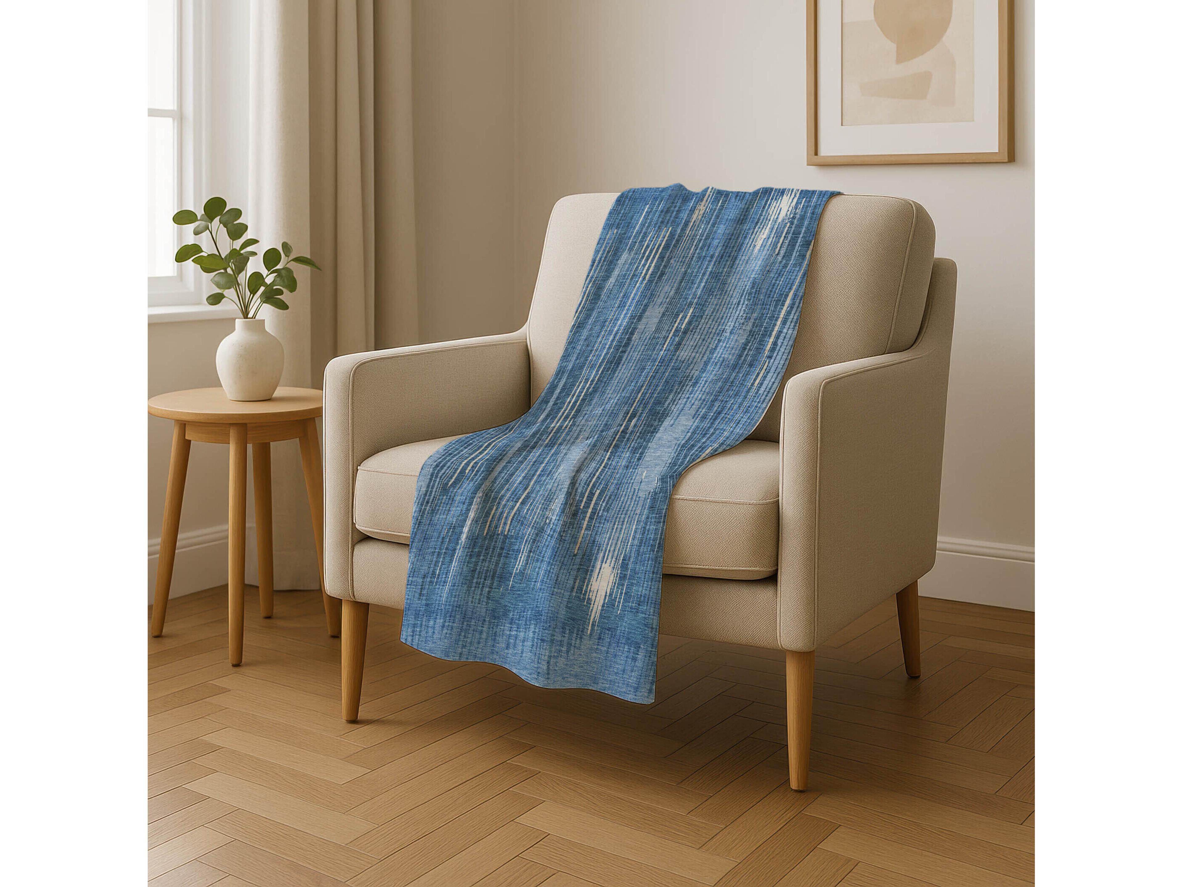 Dalyn Sherpa Blue Polyester Throw