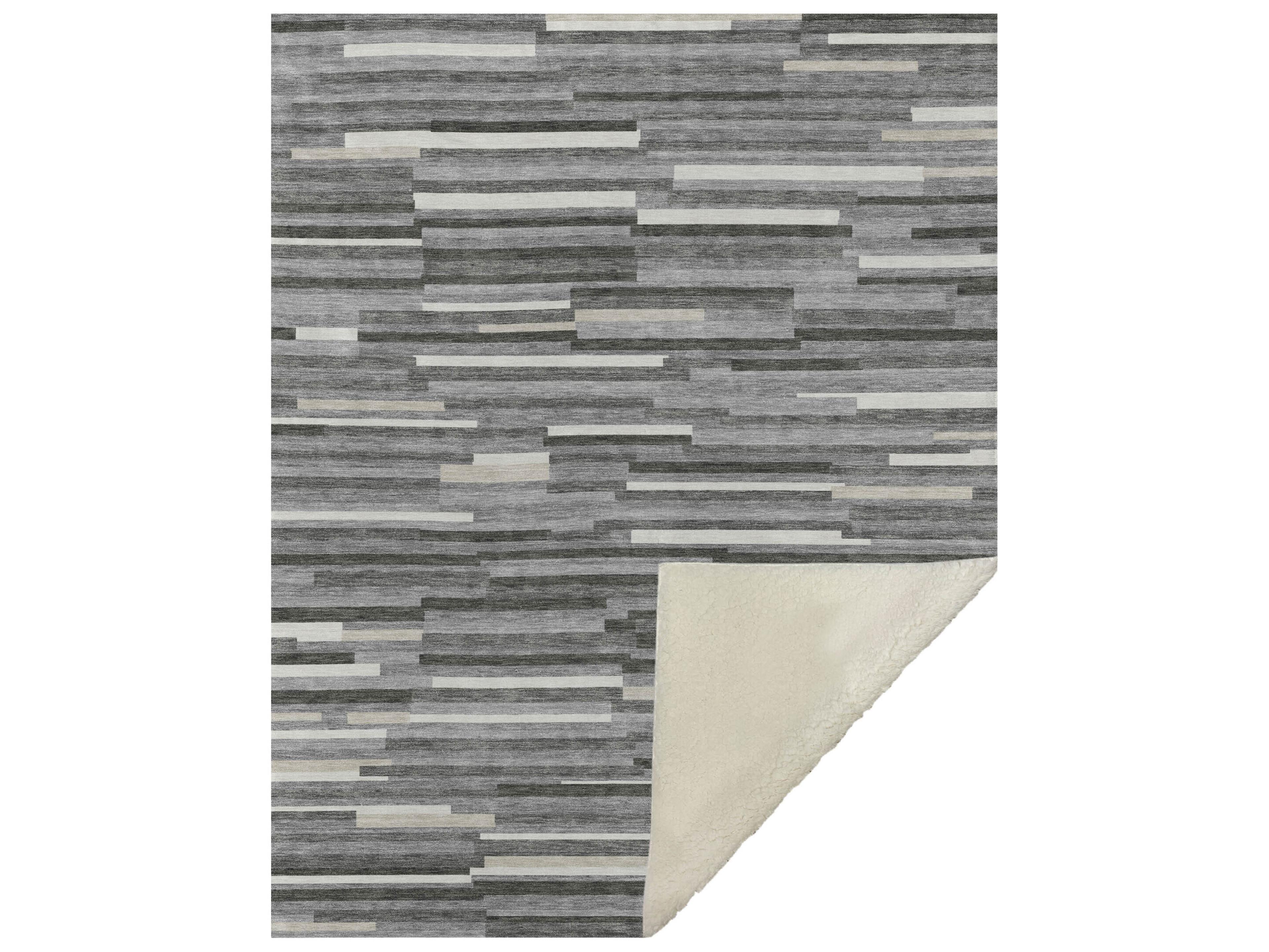 Sherpa Gray Polyester Throw