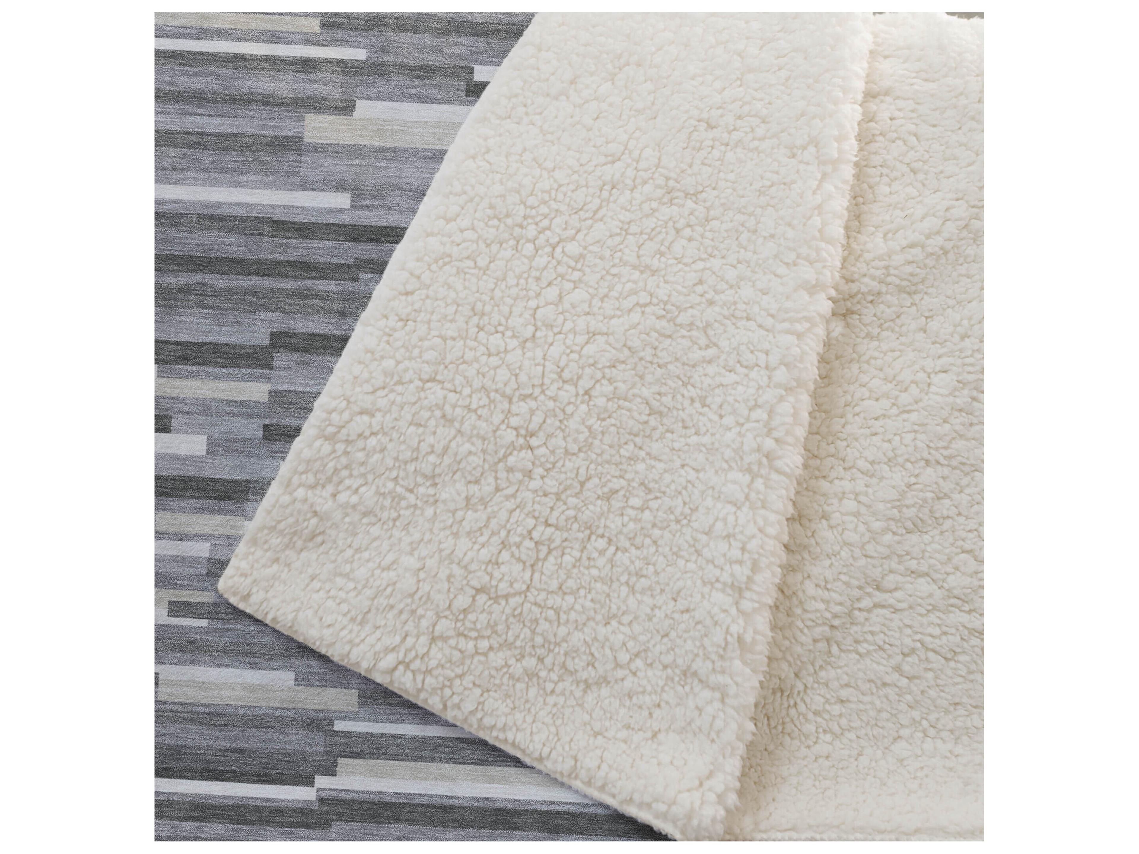 Dalyn Sherpa Gray Polyester Throw