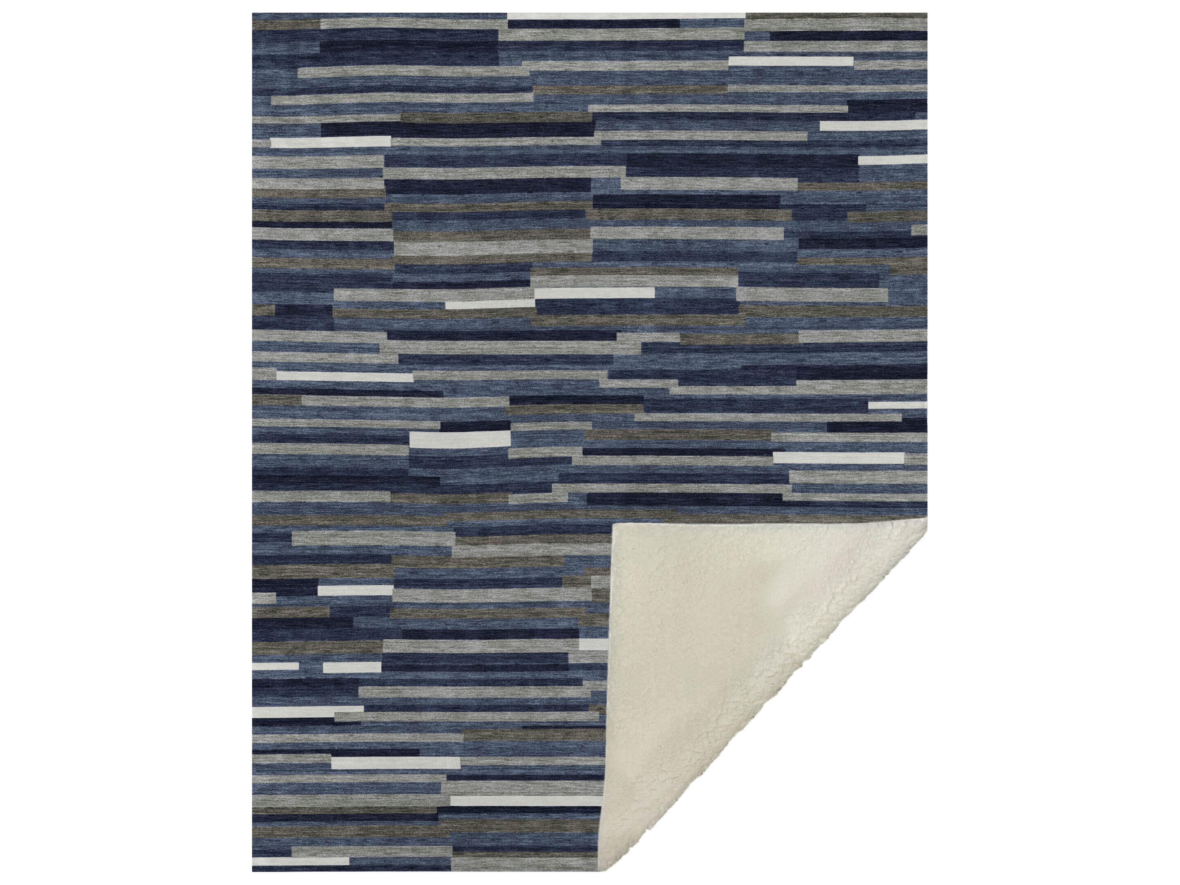 Sherpa Blue Polyester Throw