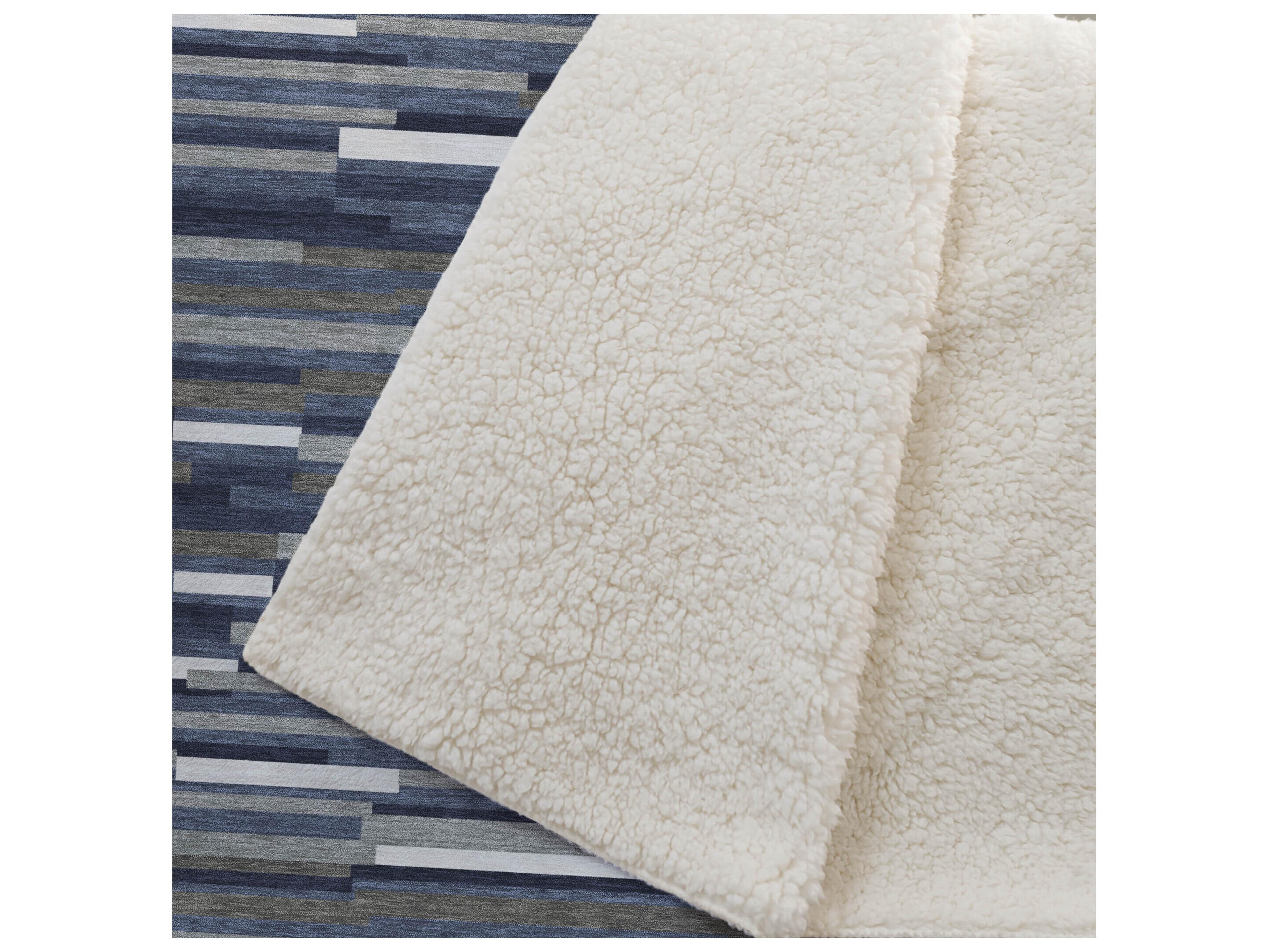 Dalyn Sherpa Blue Polyester Throw