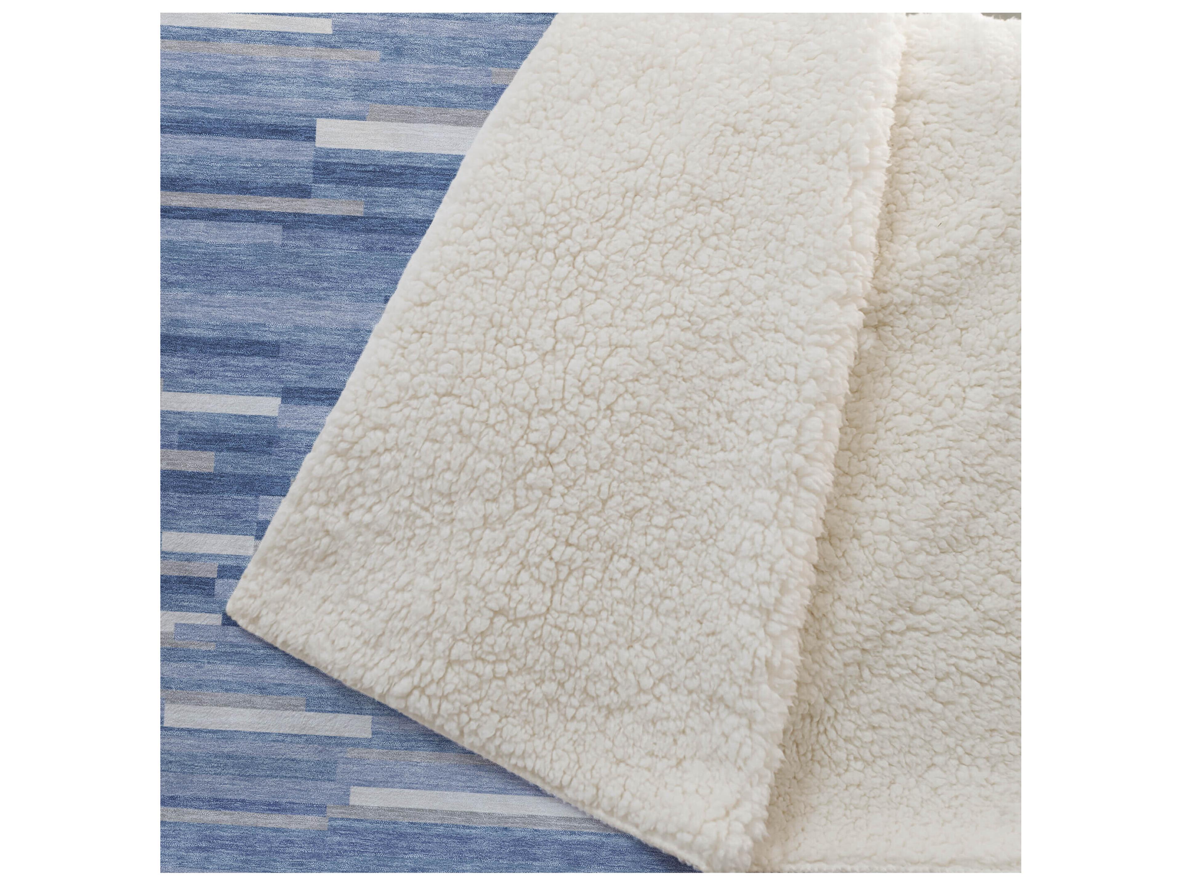 Dalyn Sherpa Blue Polyester Throw