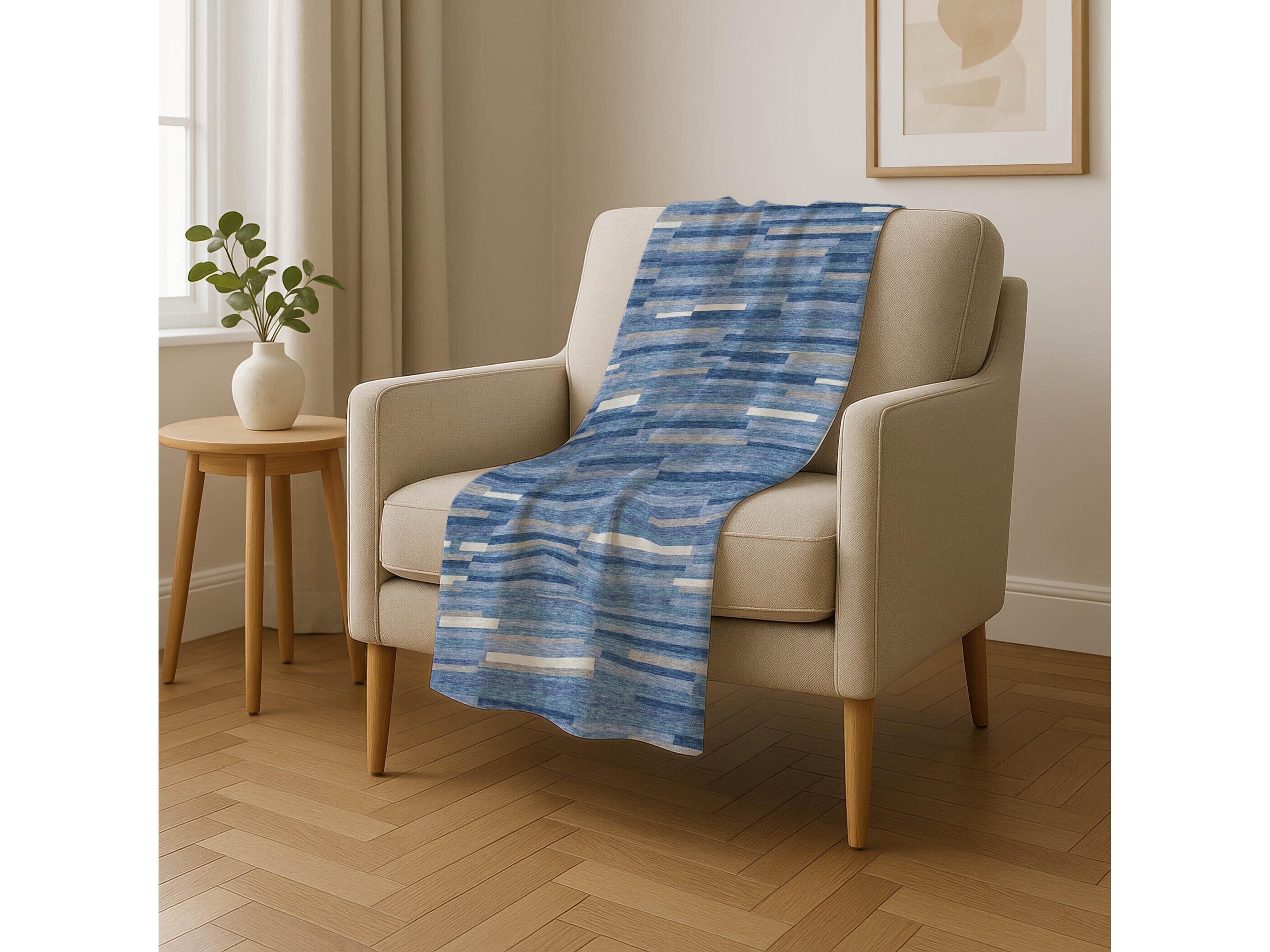 Dalyn Sherpa Blue Polyester Throw