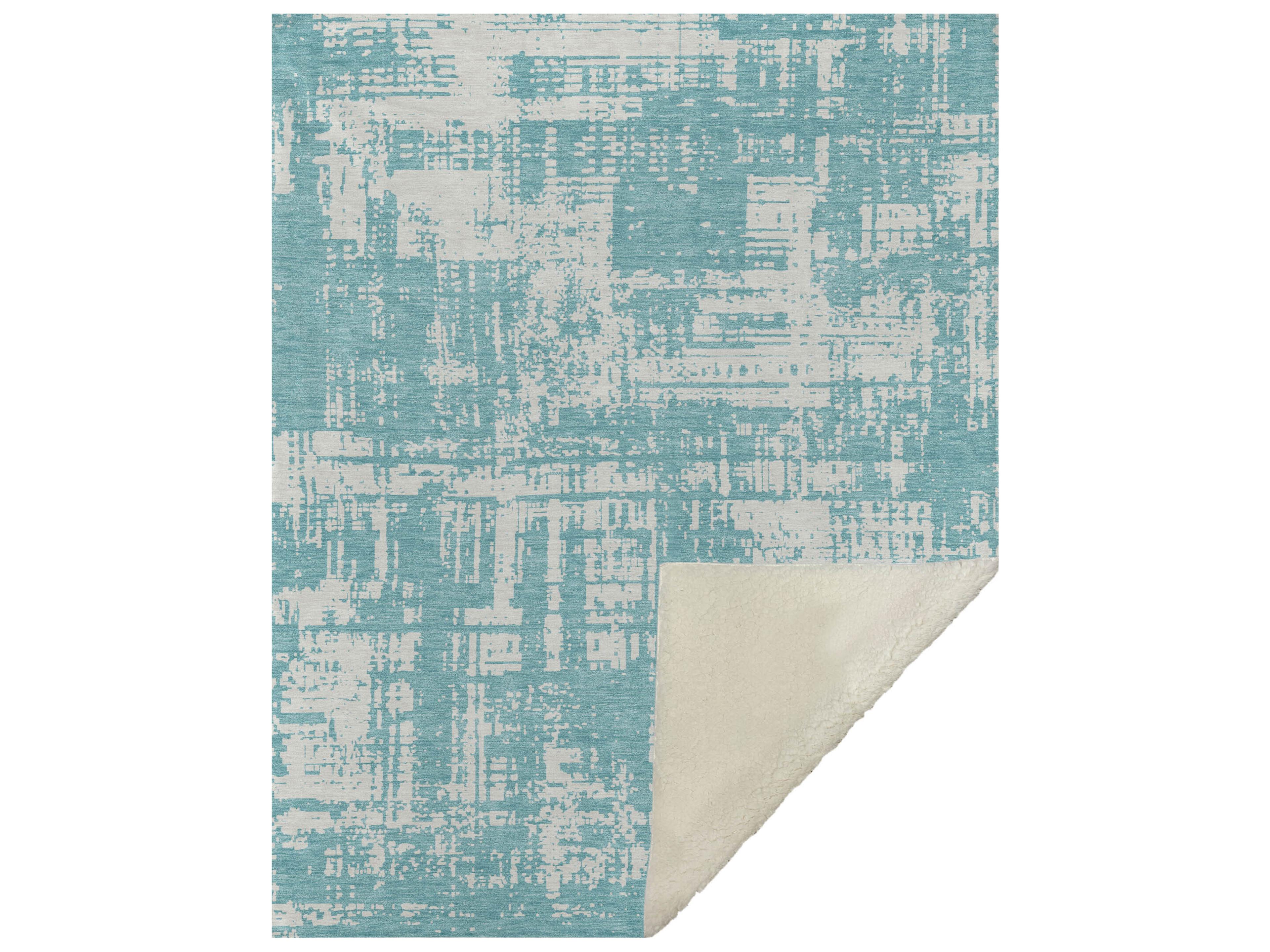 Sherpa Teal Polyester Throw