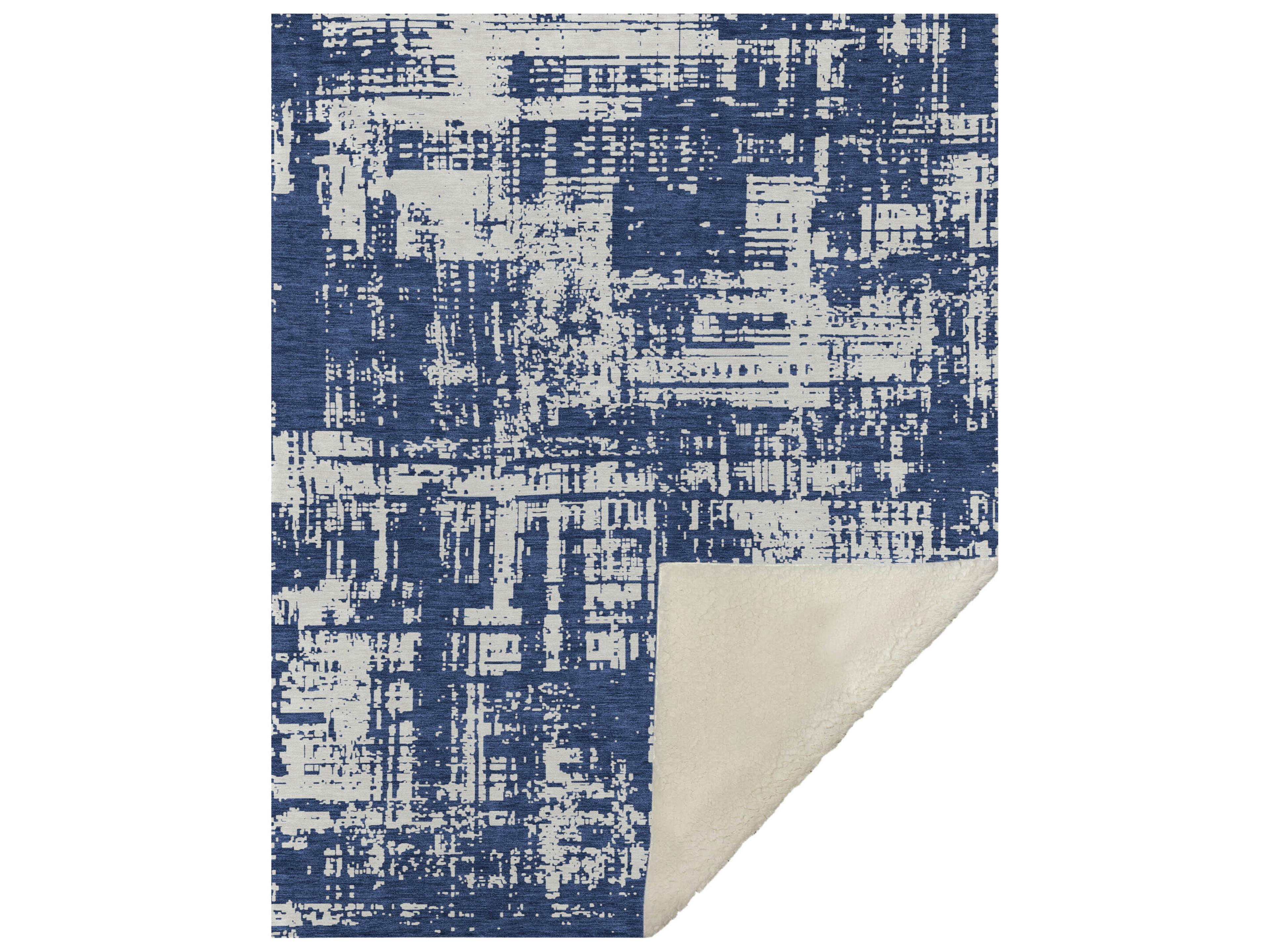 Dalyn Sherpa Blue Polyester Throw