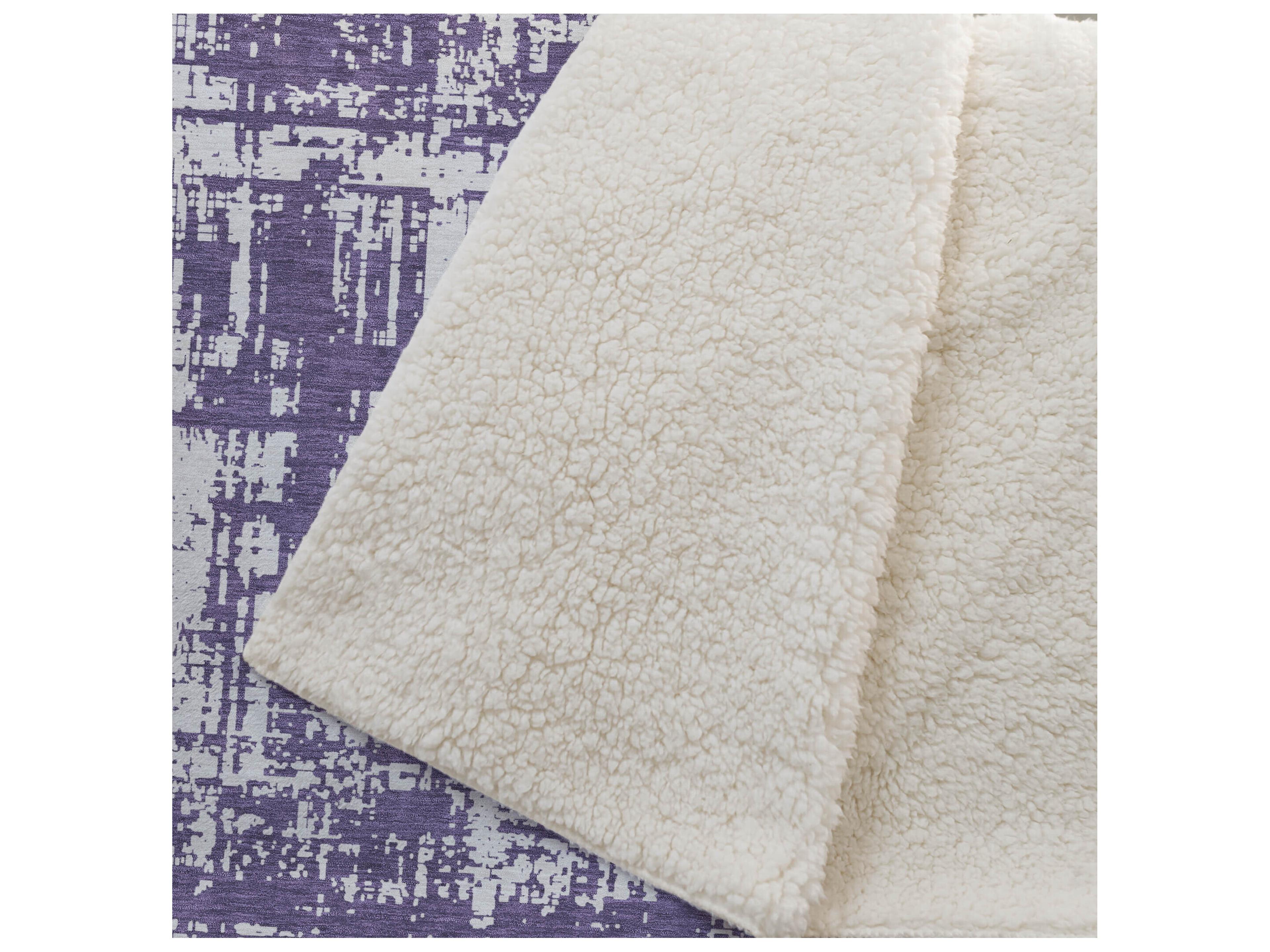 Dalyn Sherpa Purple Polyester Throw