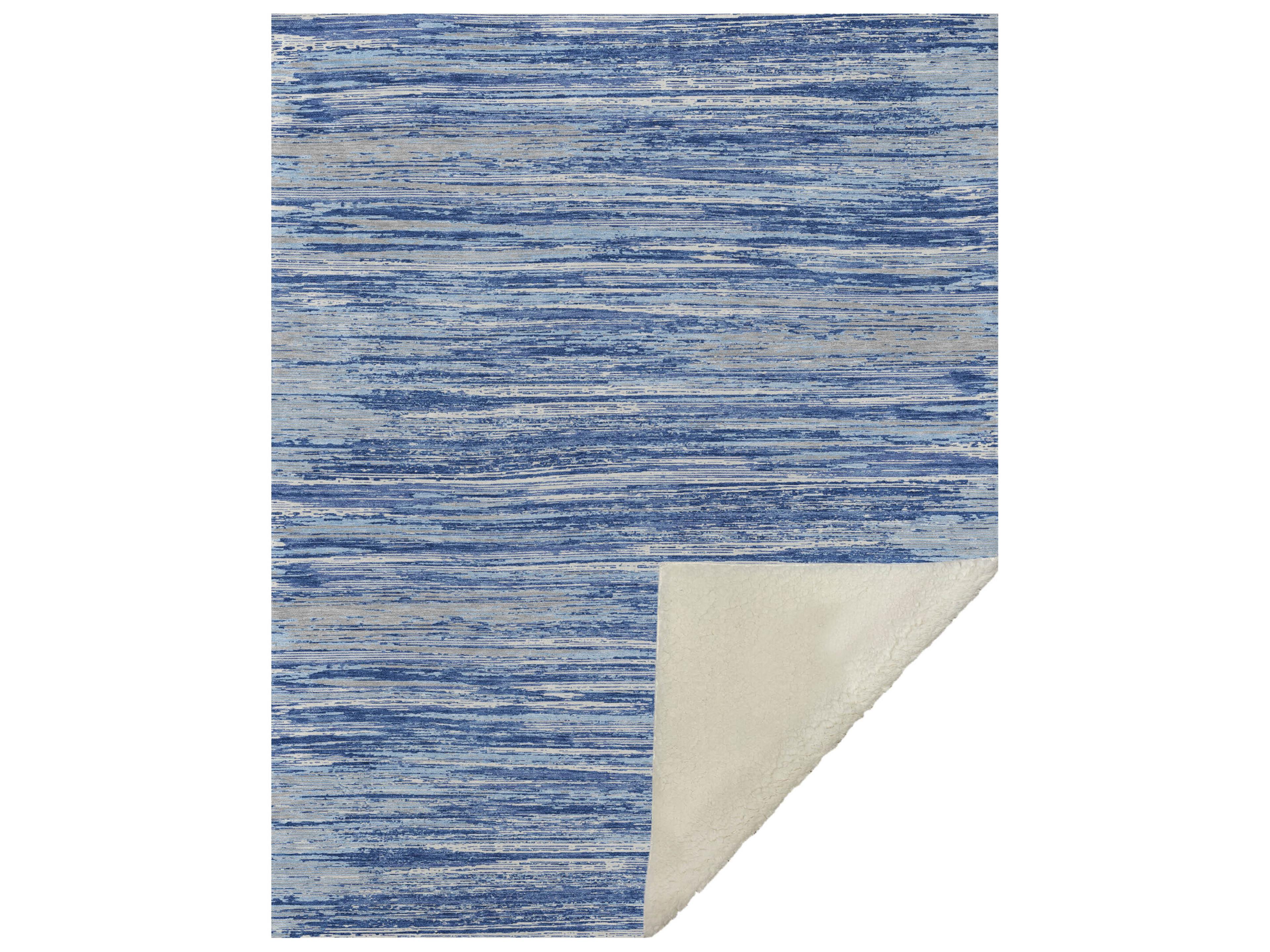 Sherpa Blue Polyester Throw