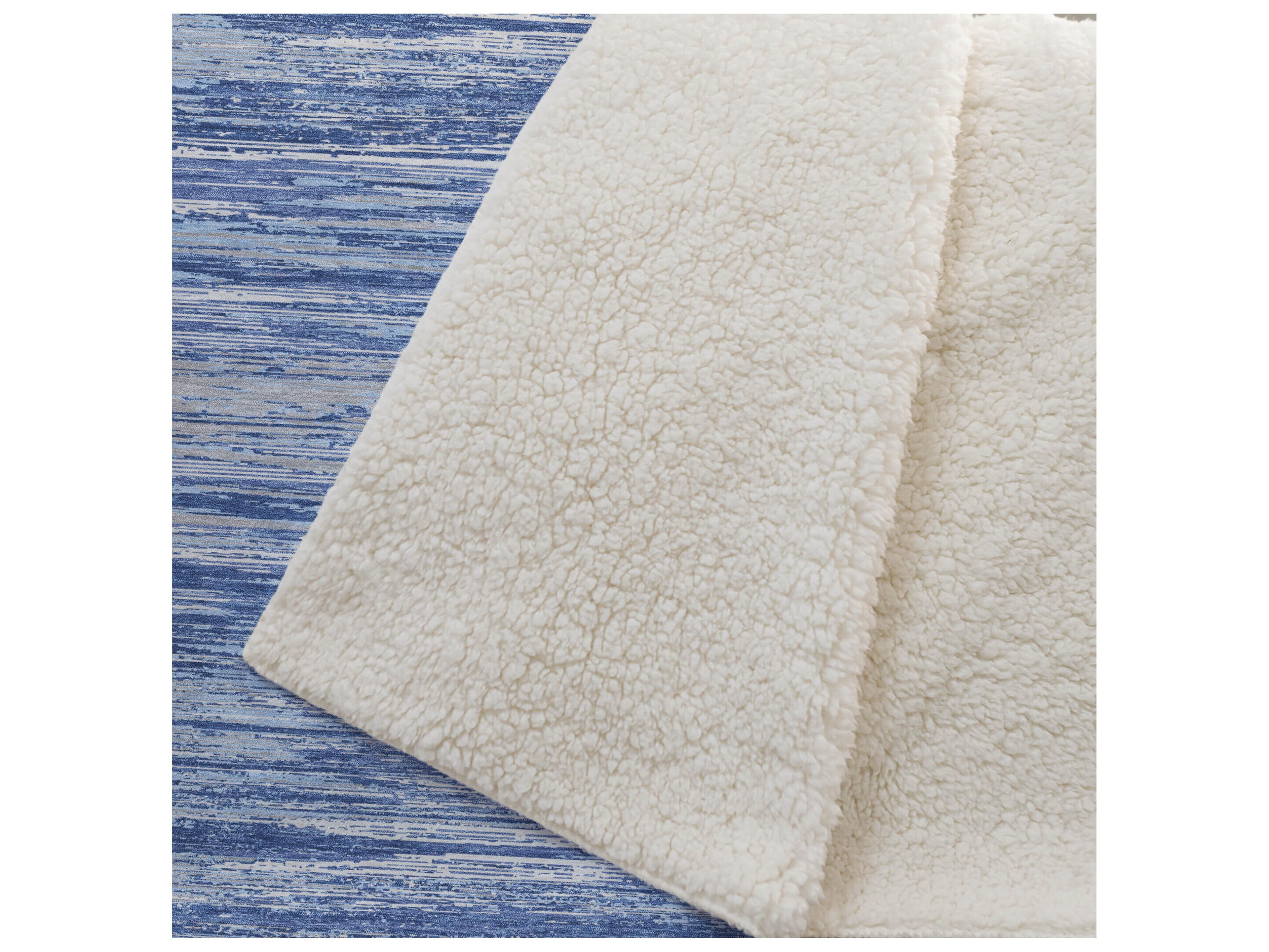 Dalyn Sherpa Blue Polyester Throw