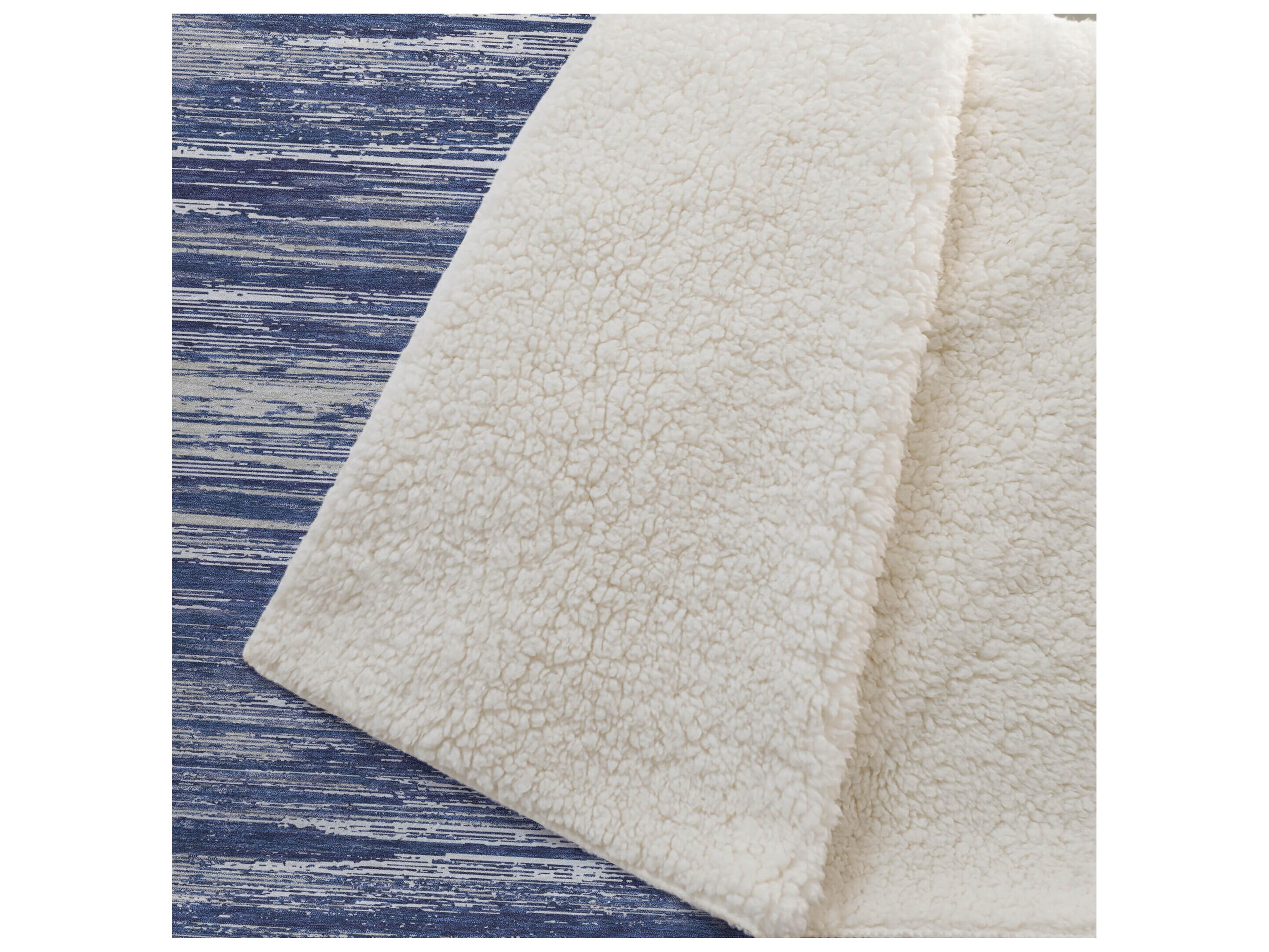 Dalyn Sherpa Blue Polyester Throw