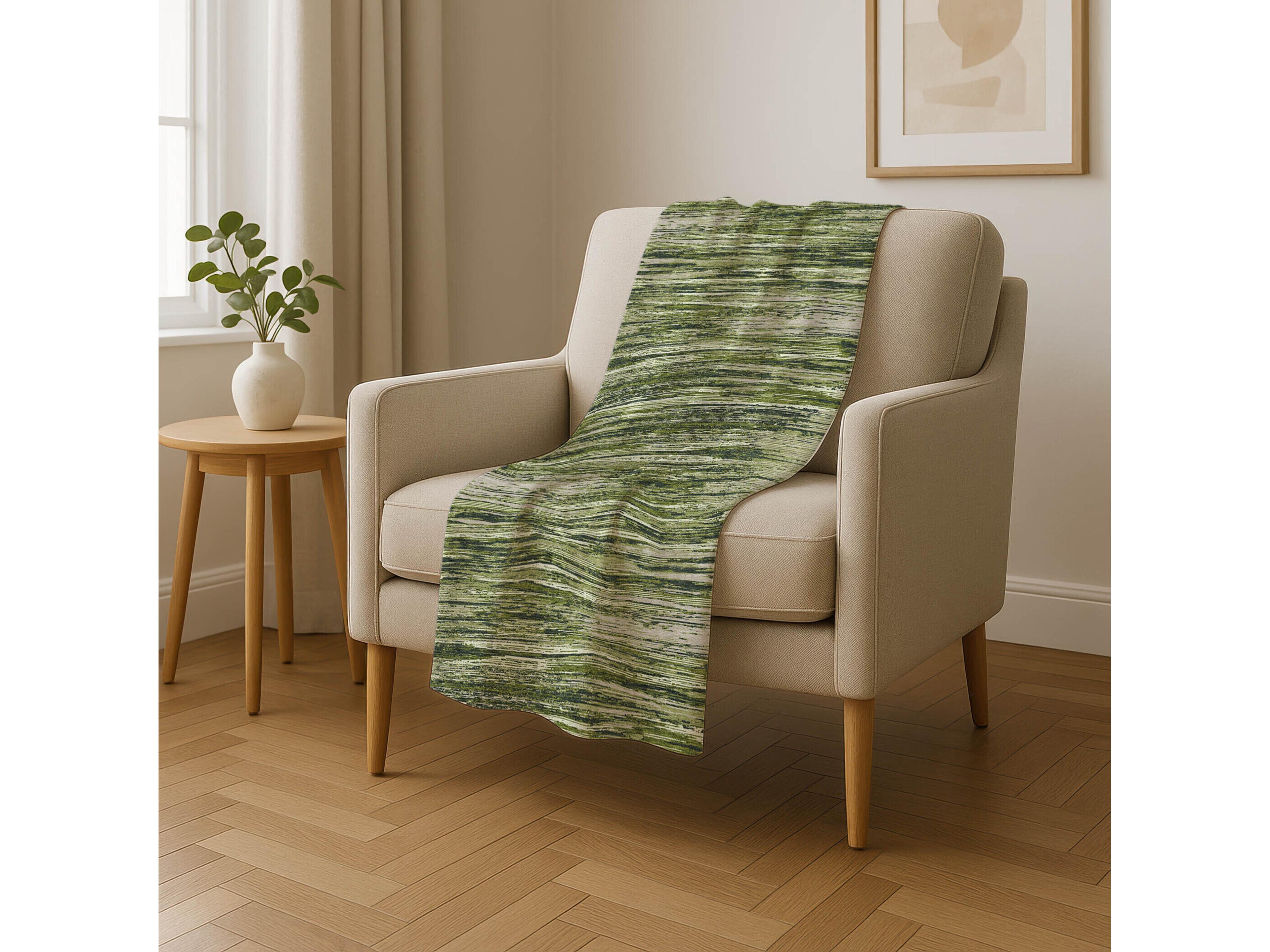Dalyn Sherpa Green Polyester Throw