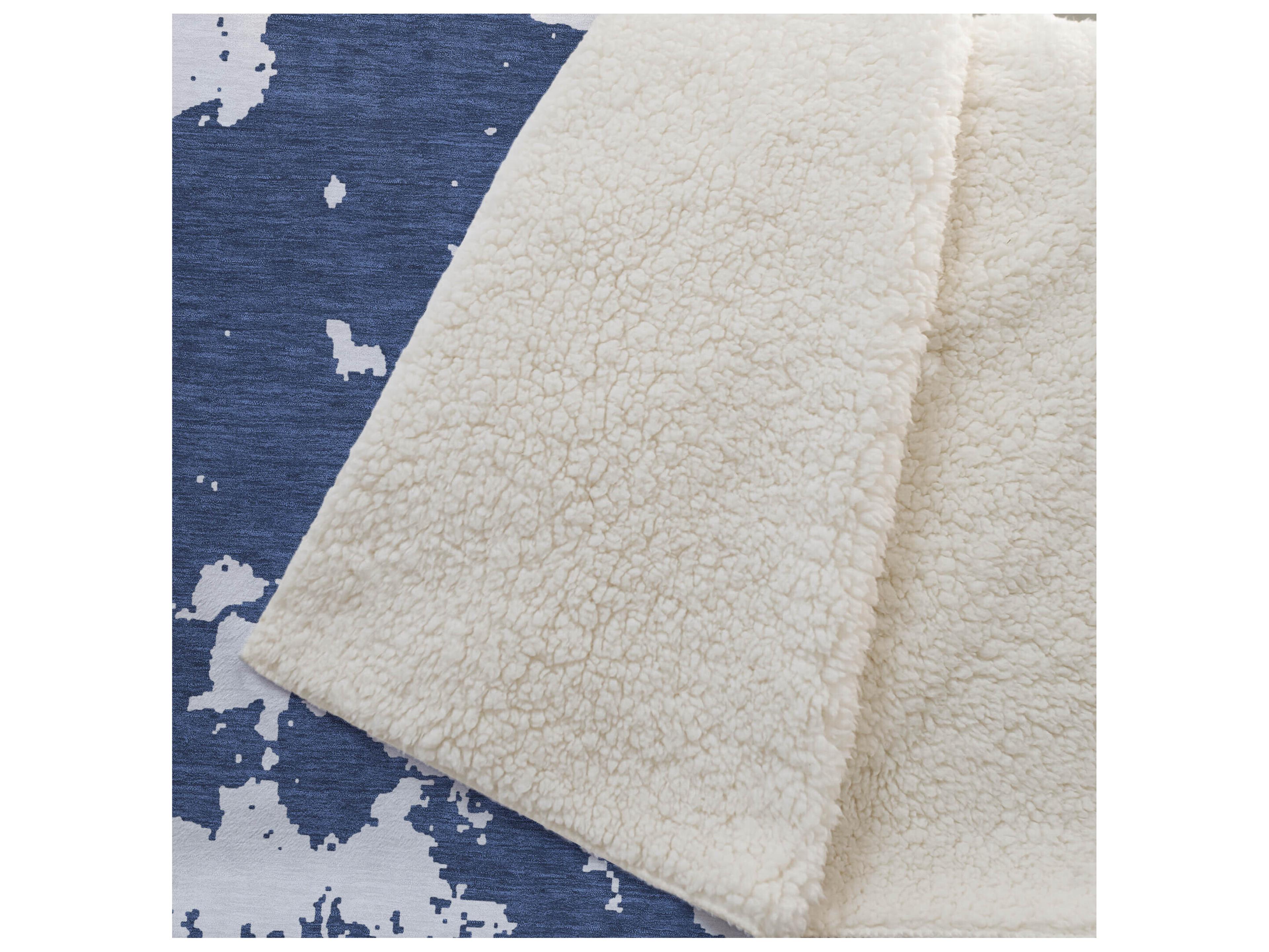 Dalyn Sherpa Blue Polyester Throw