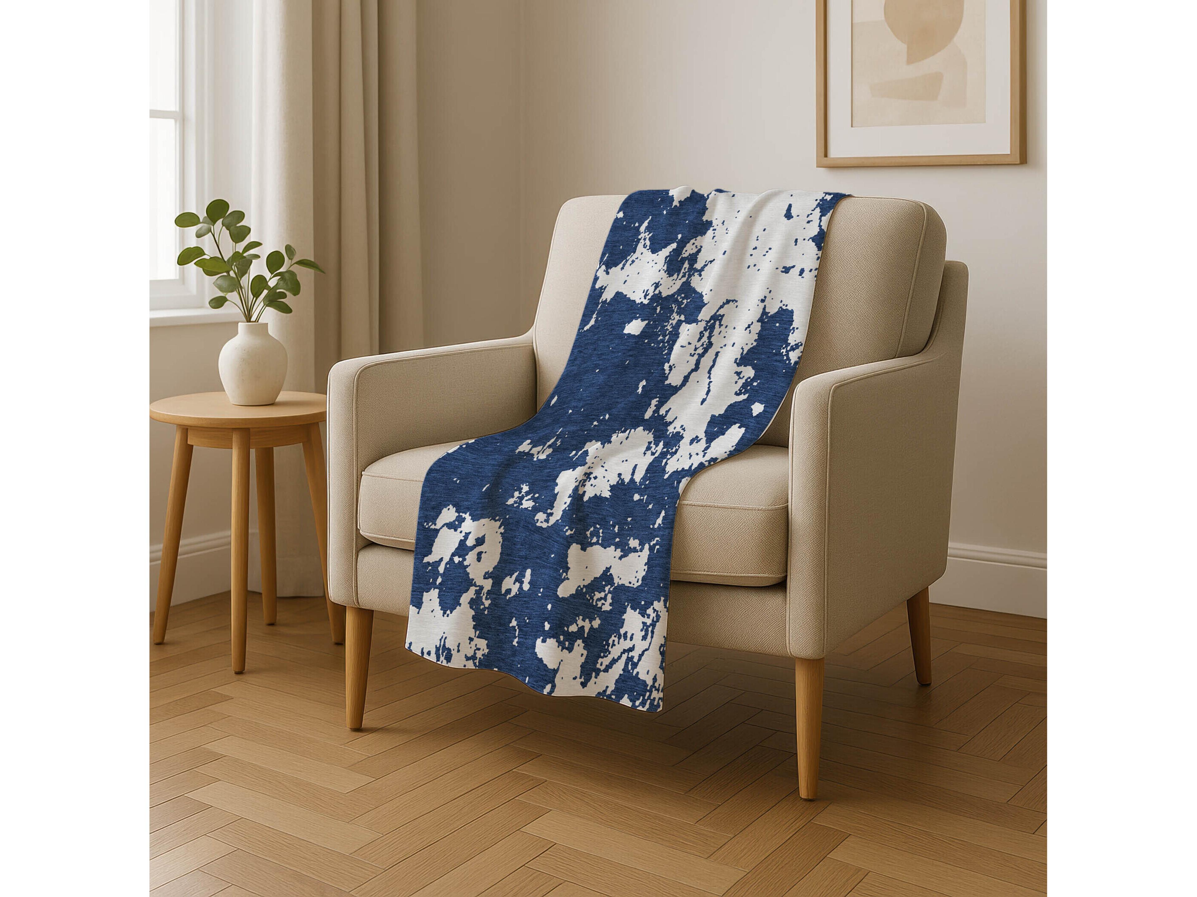 Dalyn Sherpa Blue Polyester Throw