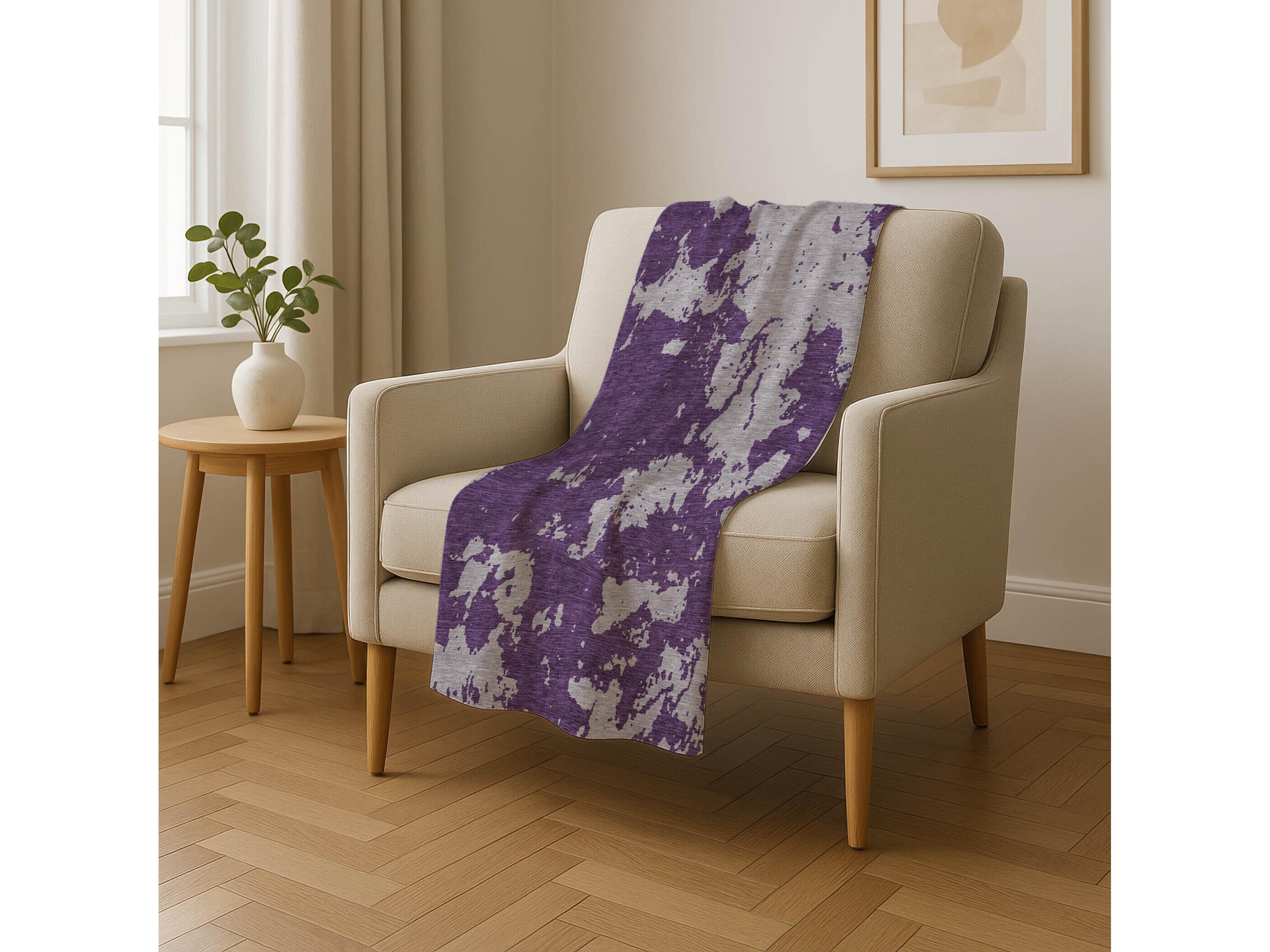 Dalyn Sherpa Purple Polyester Throw