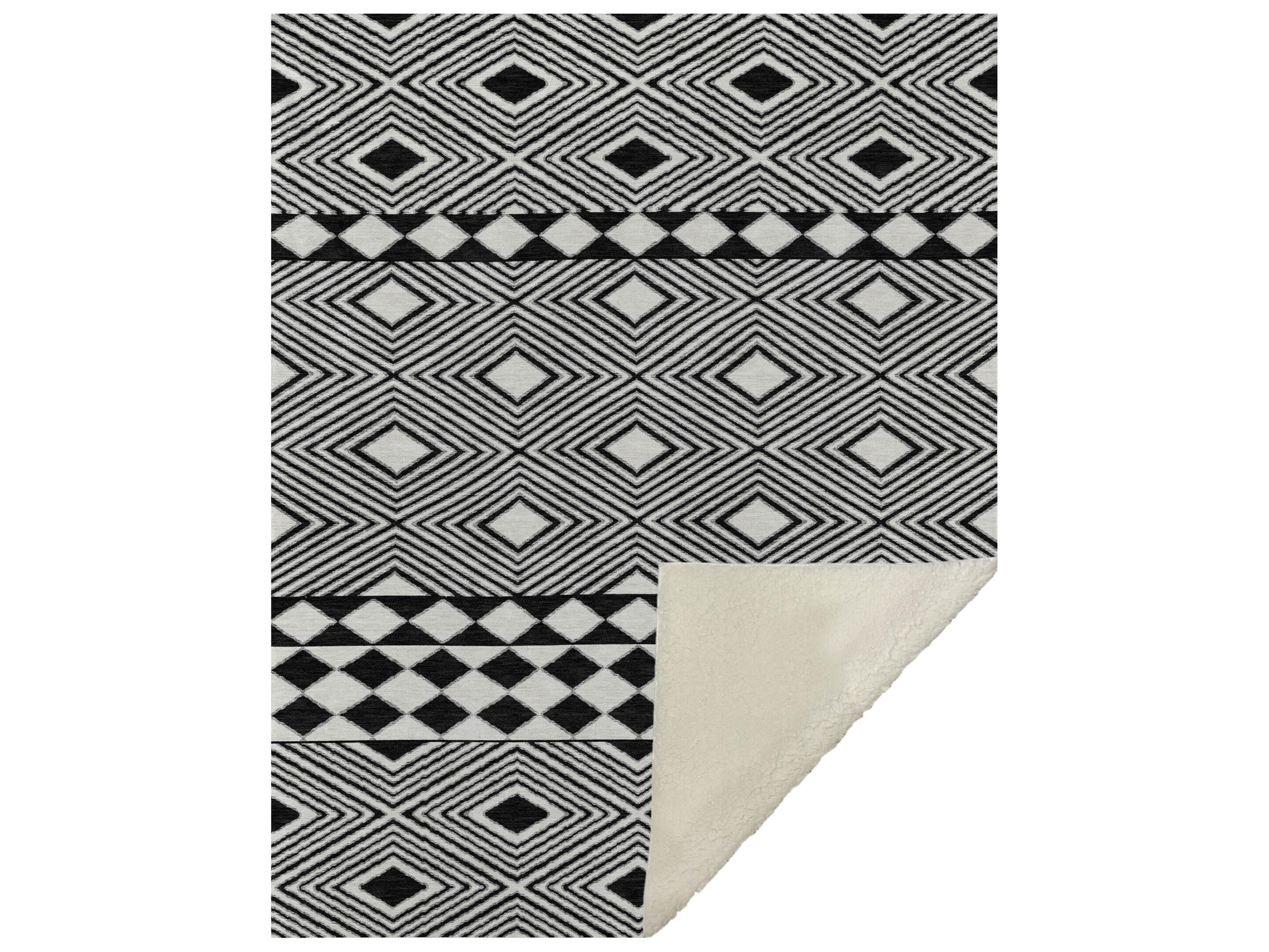 Sherpa Black Polyester Throw