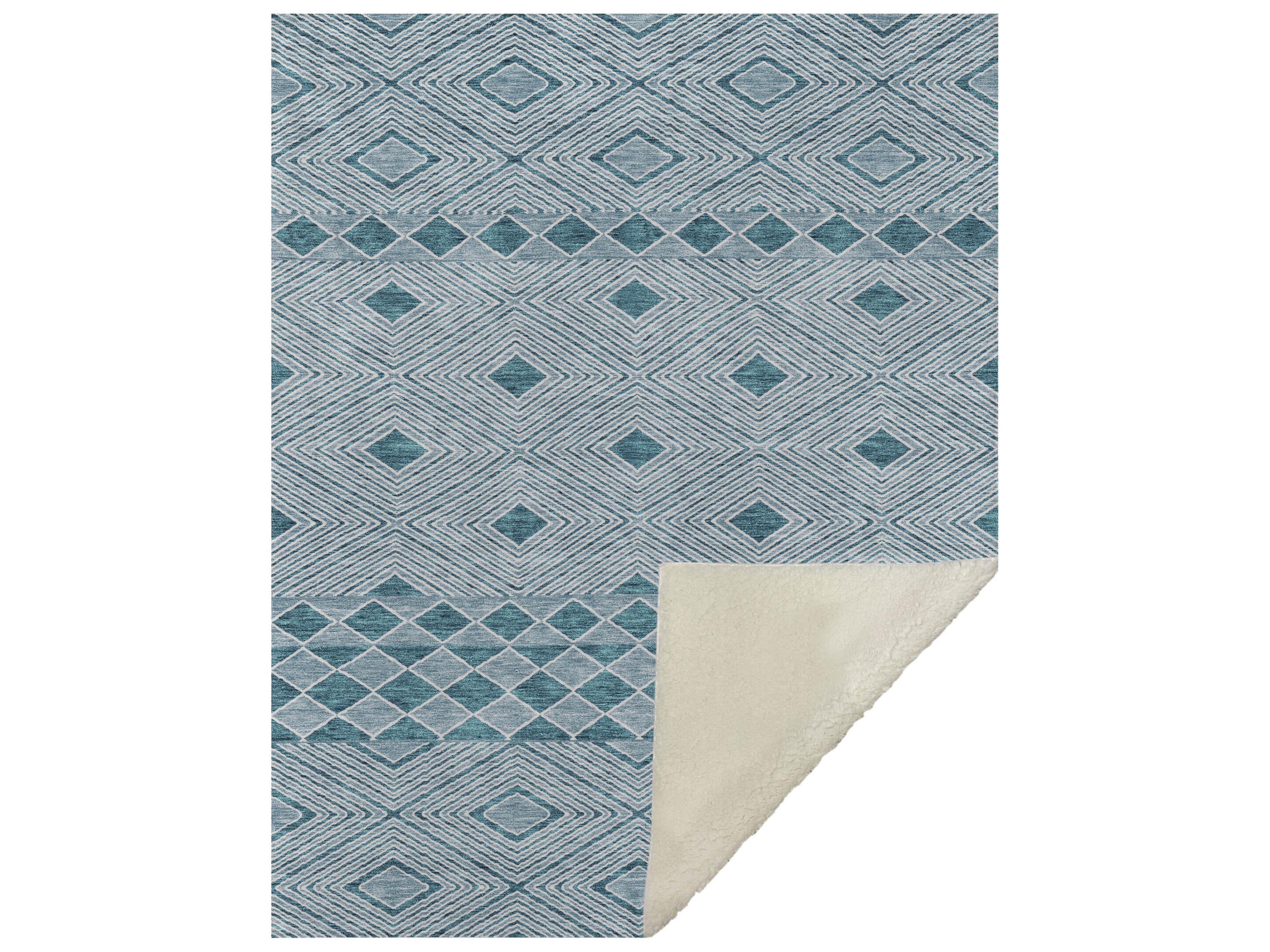 Sherpa Teal Polyester Throw