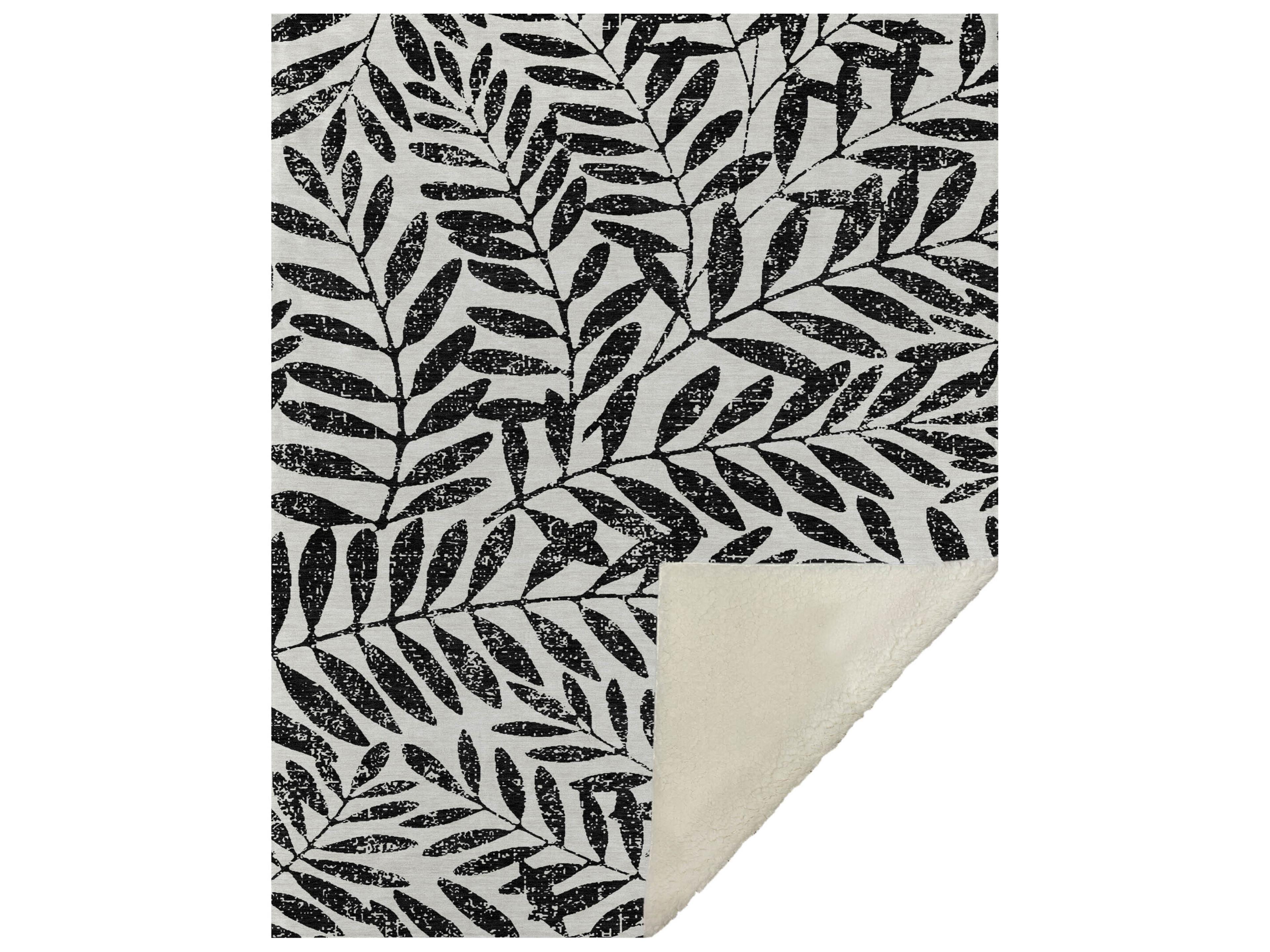 Sherpa Black Polyester Throw