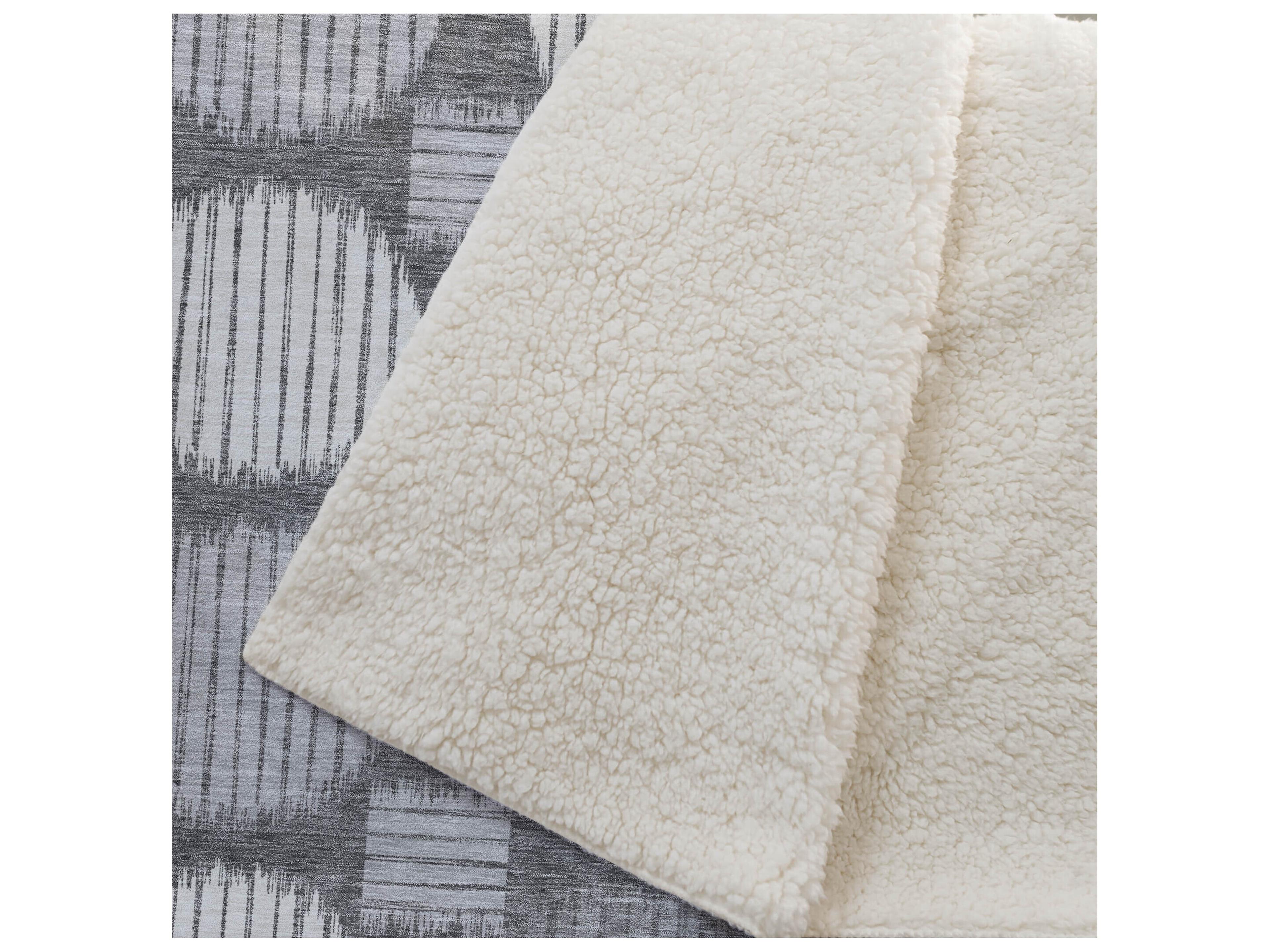 Dalyn Sherpa Gray Polyester Throw