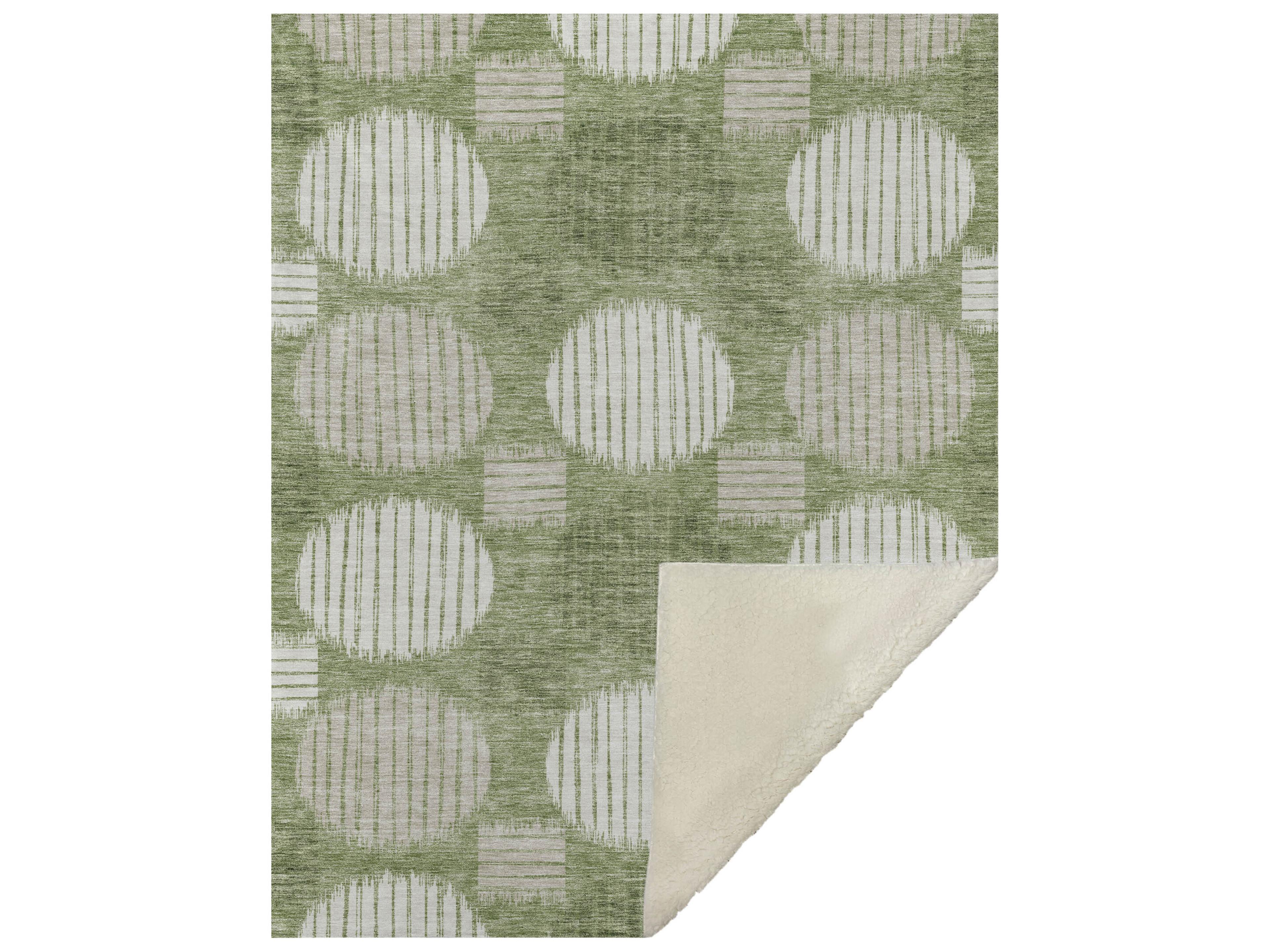 Dalyn Sherpa Green Polyester Throw