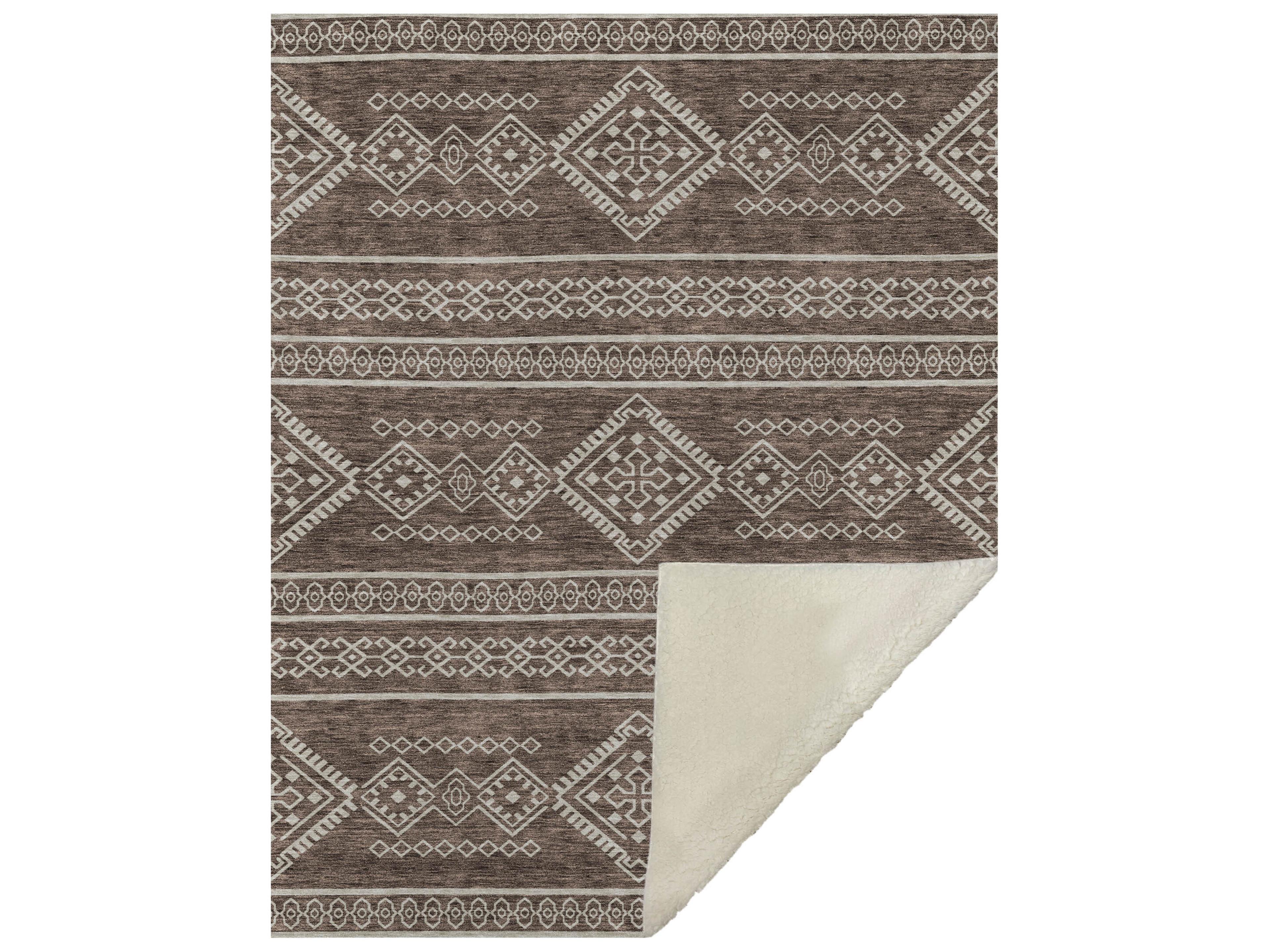 Dalyn Sherpa Brown Polyester Throw