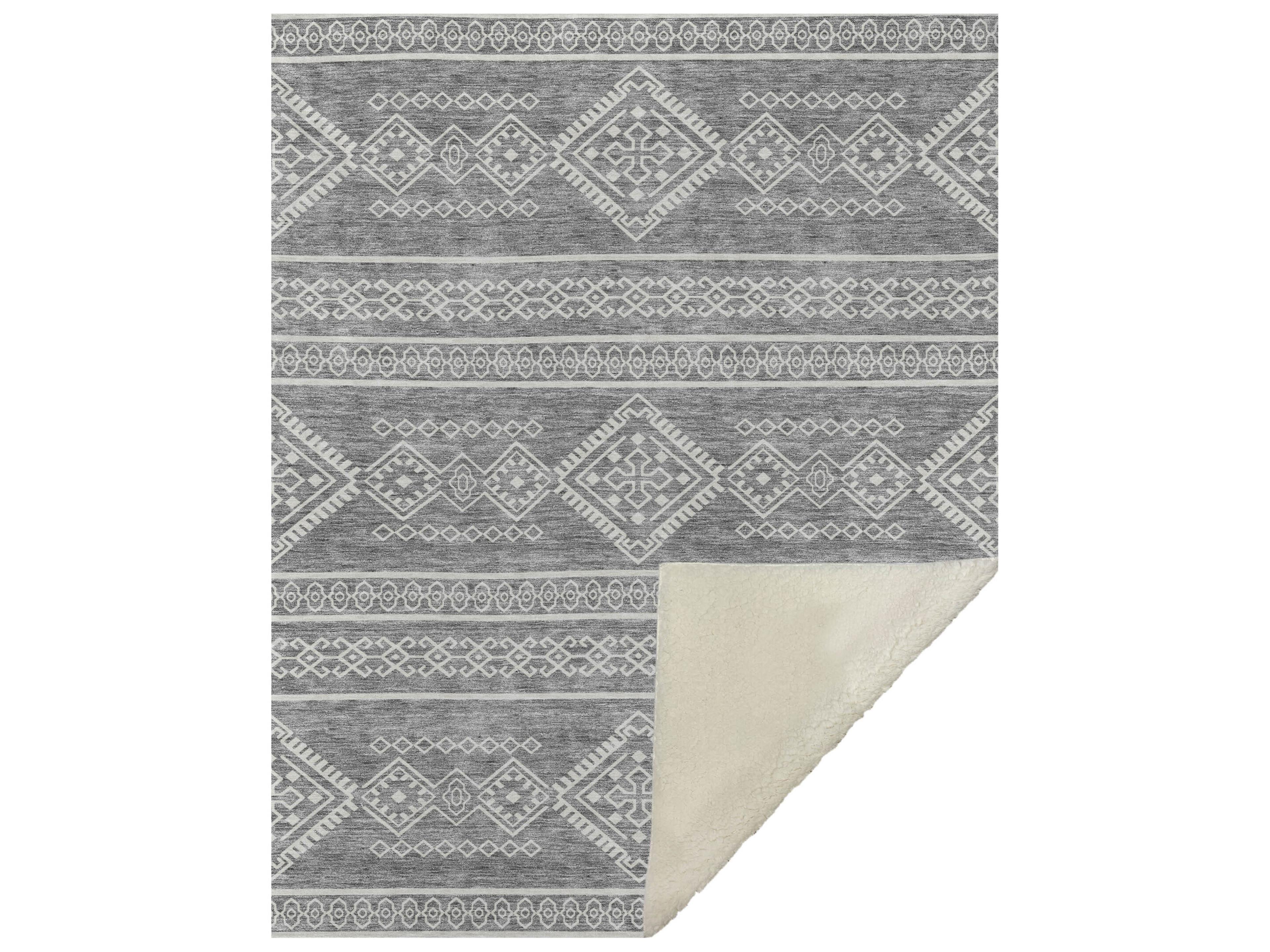 Dalyn Sherpa Gray Polyester Throw