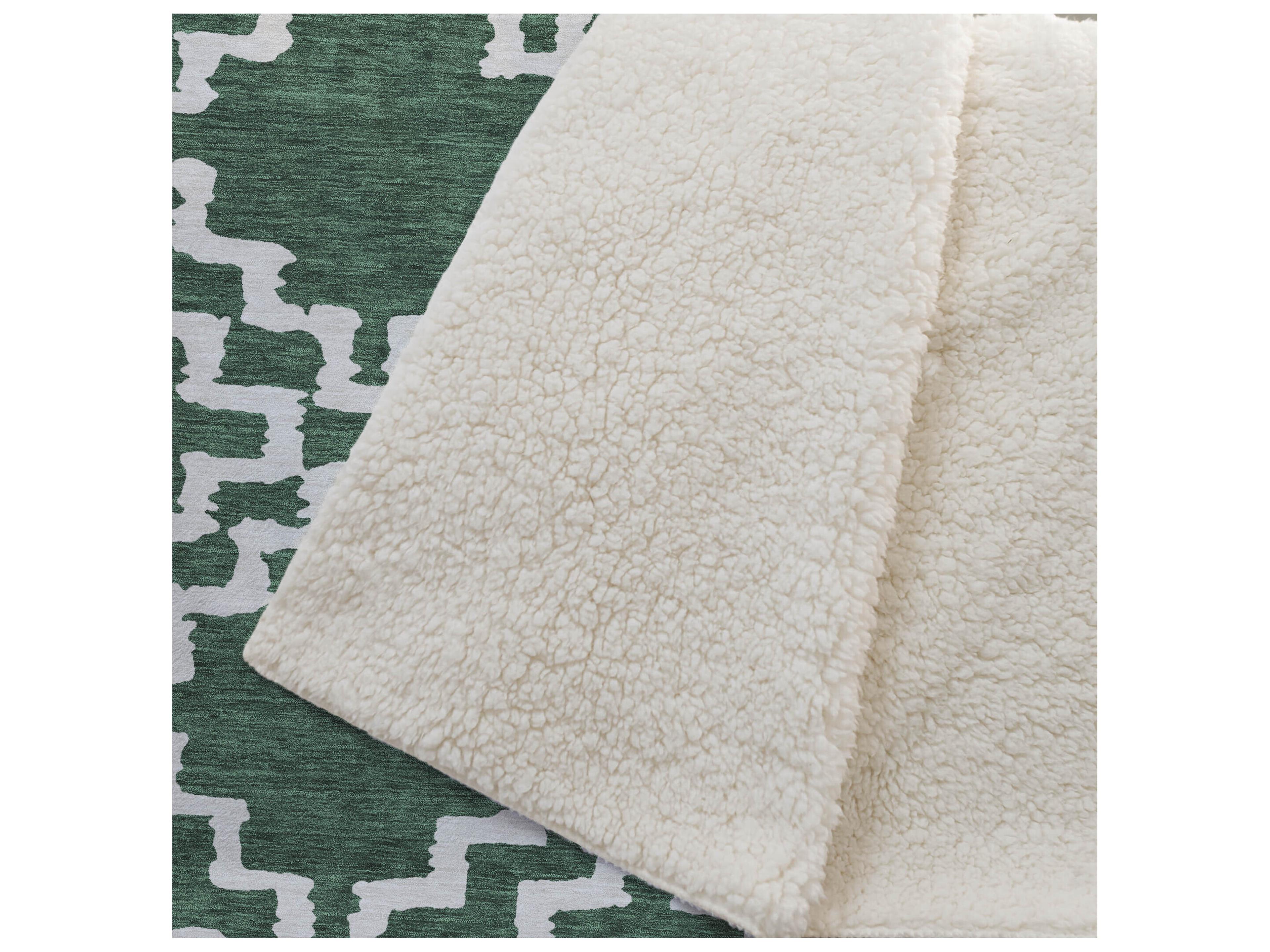Dalyn Sherpa Green Polyester Throw